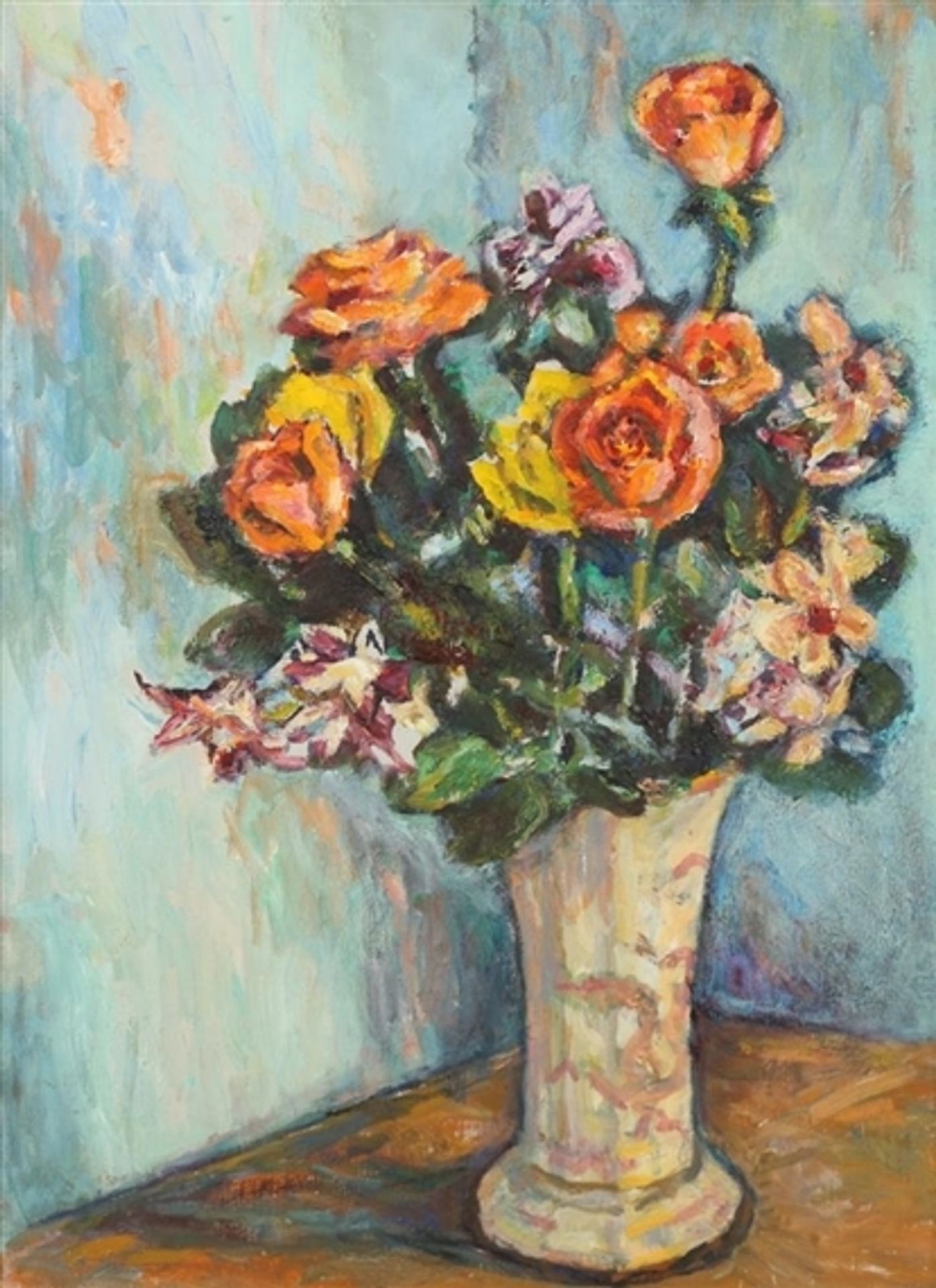 FLORAL ARRANGEMENT WITH ROSES by Marjorie Acker Phillips