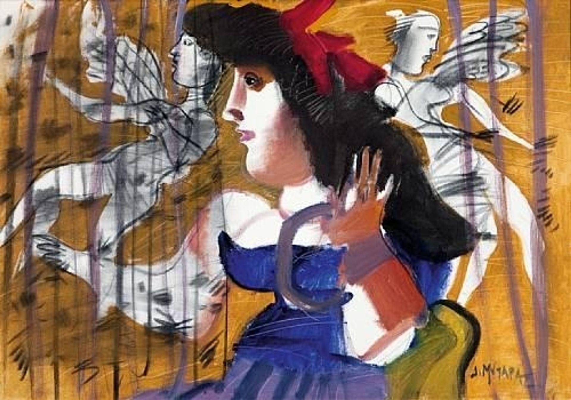 Girl with angels by Dimitris Mytaras