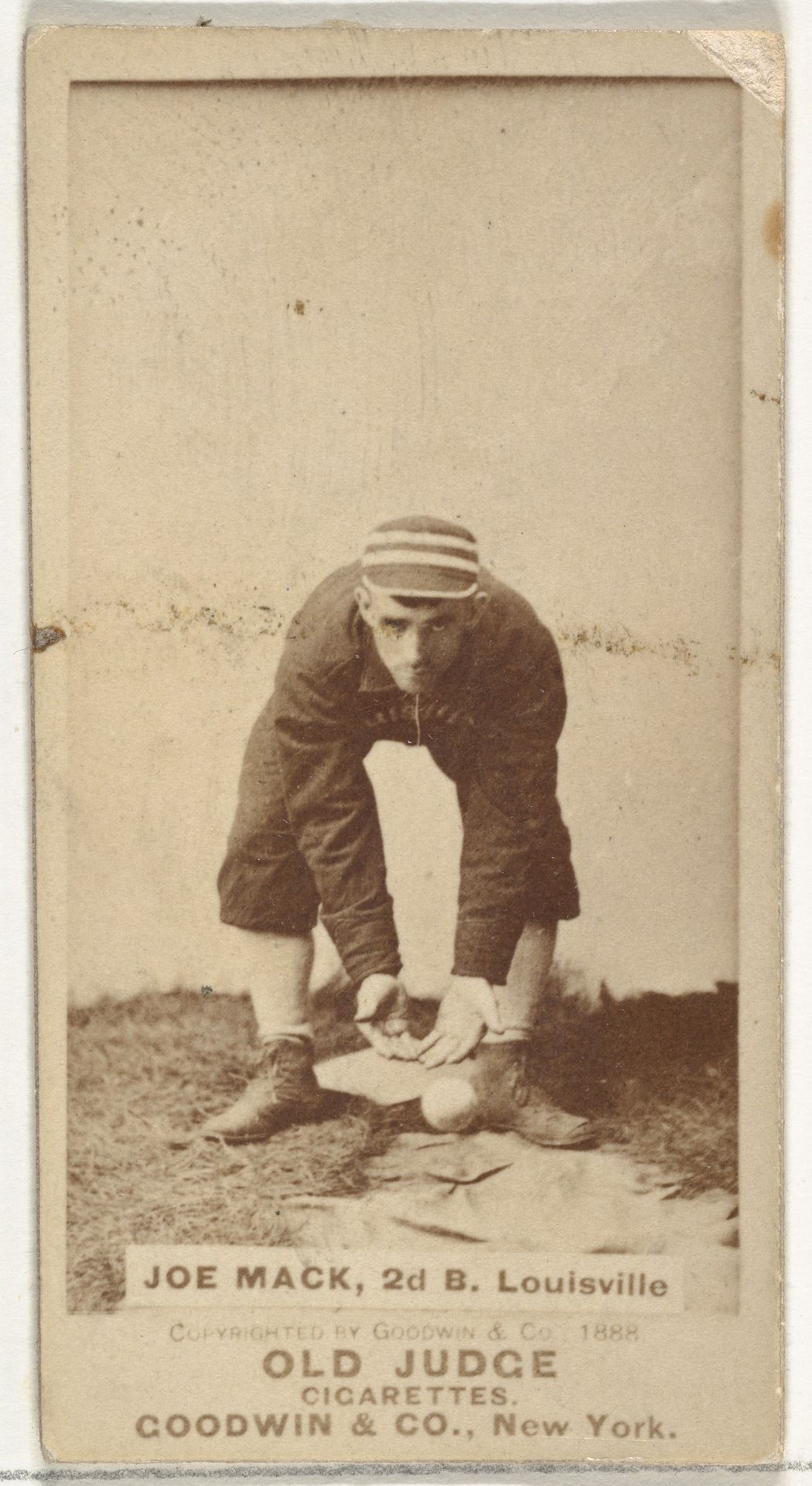 Joseph "Reddy" Mack, 2nd Base, Louisville Colonels, from the Old Judge series (N172) for Old Judge Cigarettes by Goodwin & Company
