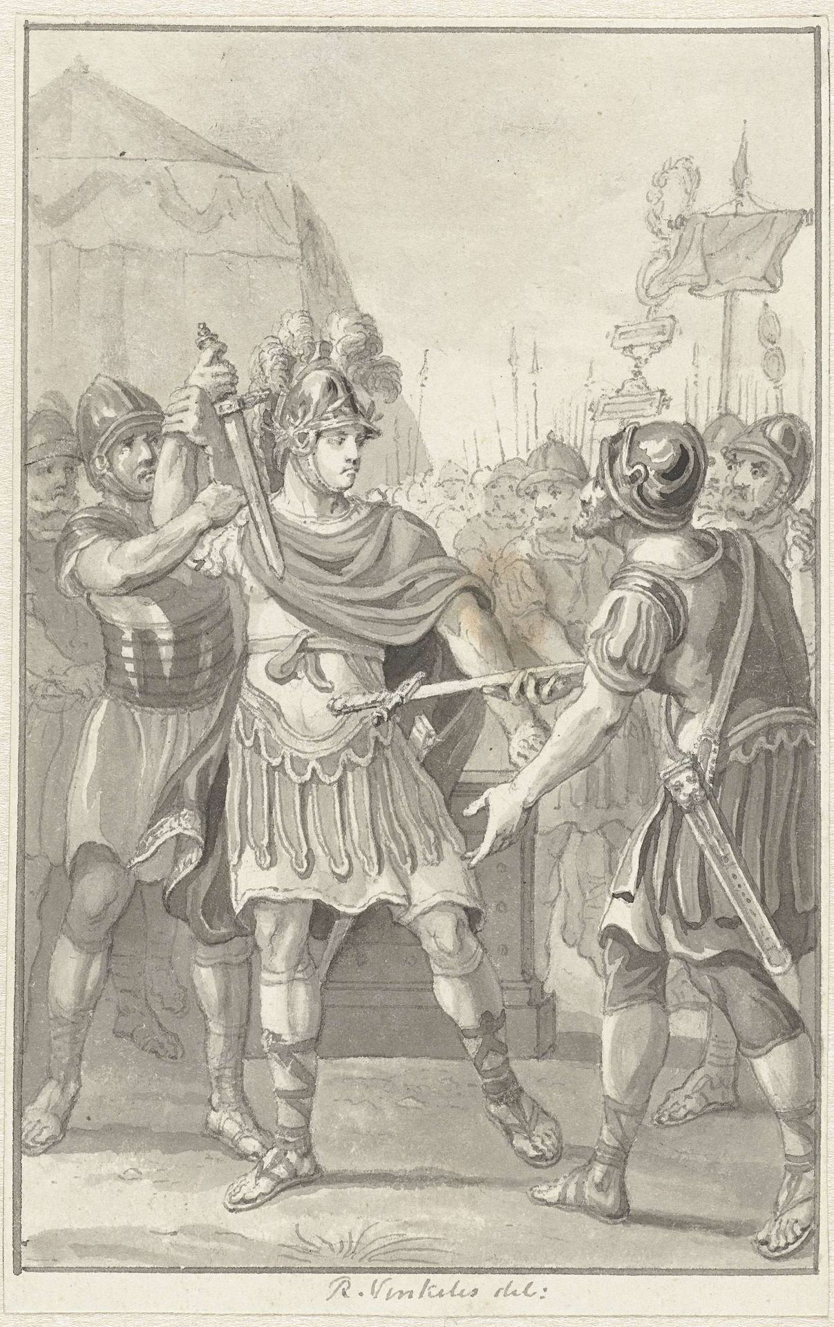 Germanicus zweert trouw aan Tiberius by Reinier Vinkeles