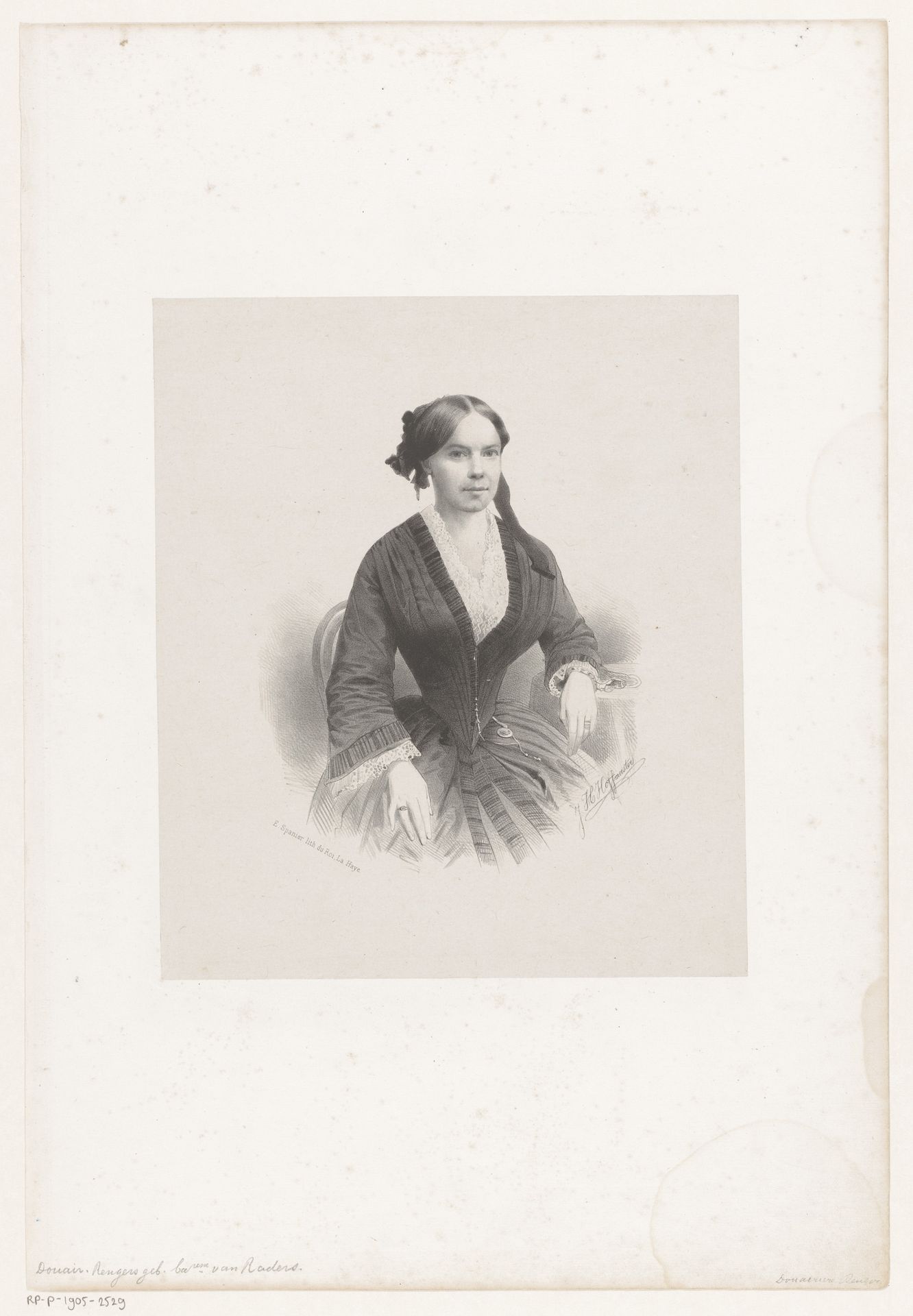 Portret van Jeanette Maria Louisa Rengers-van Raders by Johan Hendrik Hoffmeister