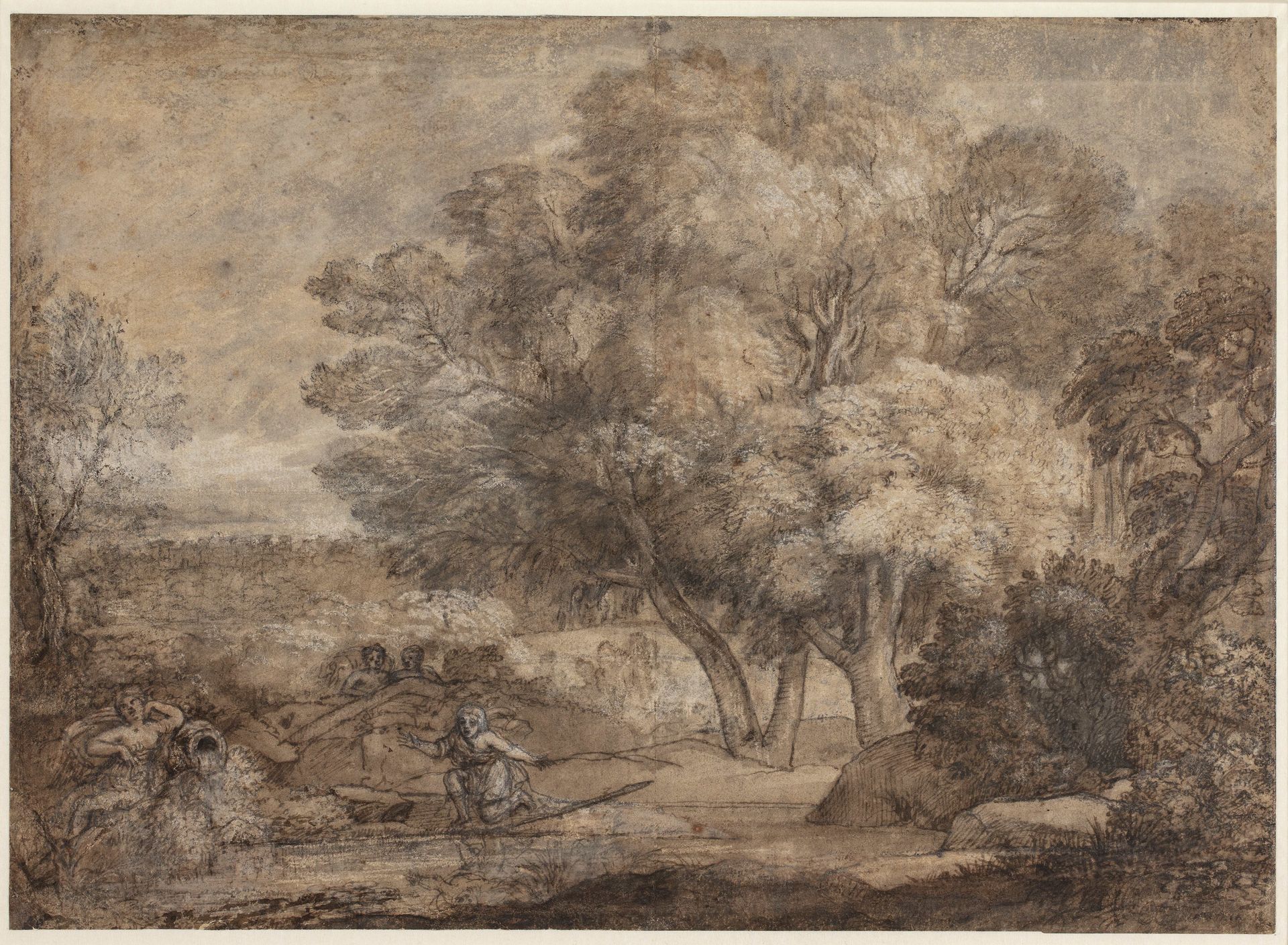 Landskab med Narcissus og Ekko by Claude Lorrain