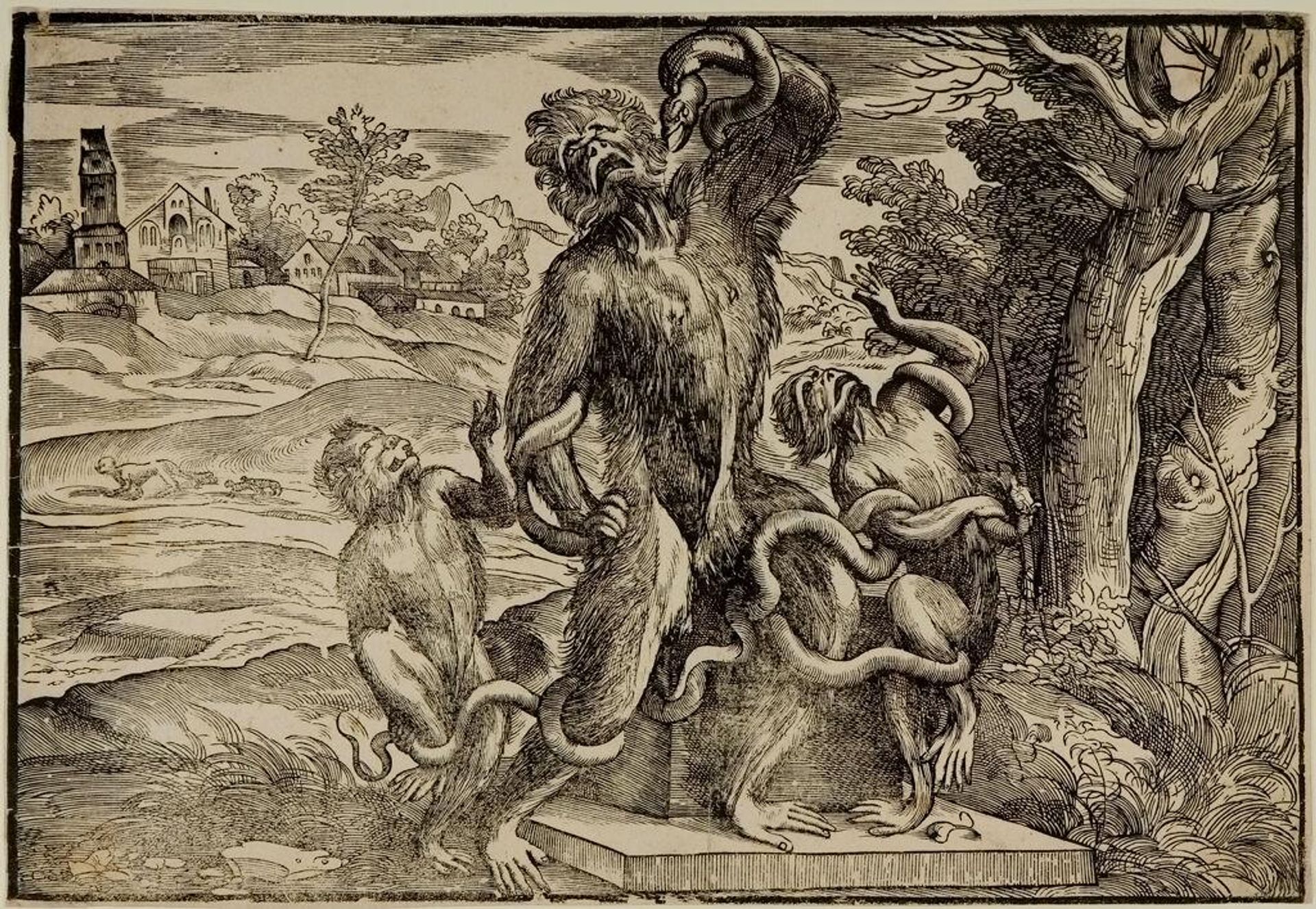 Caricature of the LaocoÃ¶n by Nicolò Boldrini