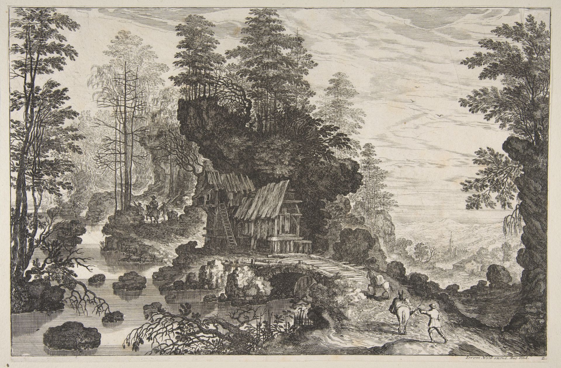 View of a Small House Built into a Rock by Isaak Major