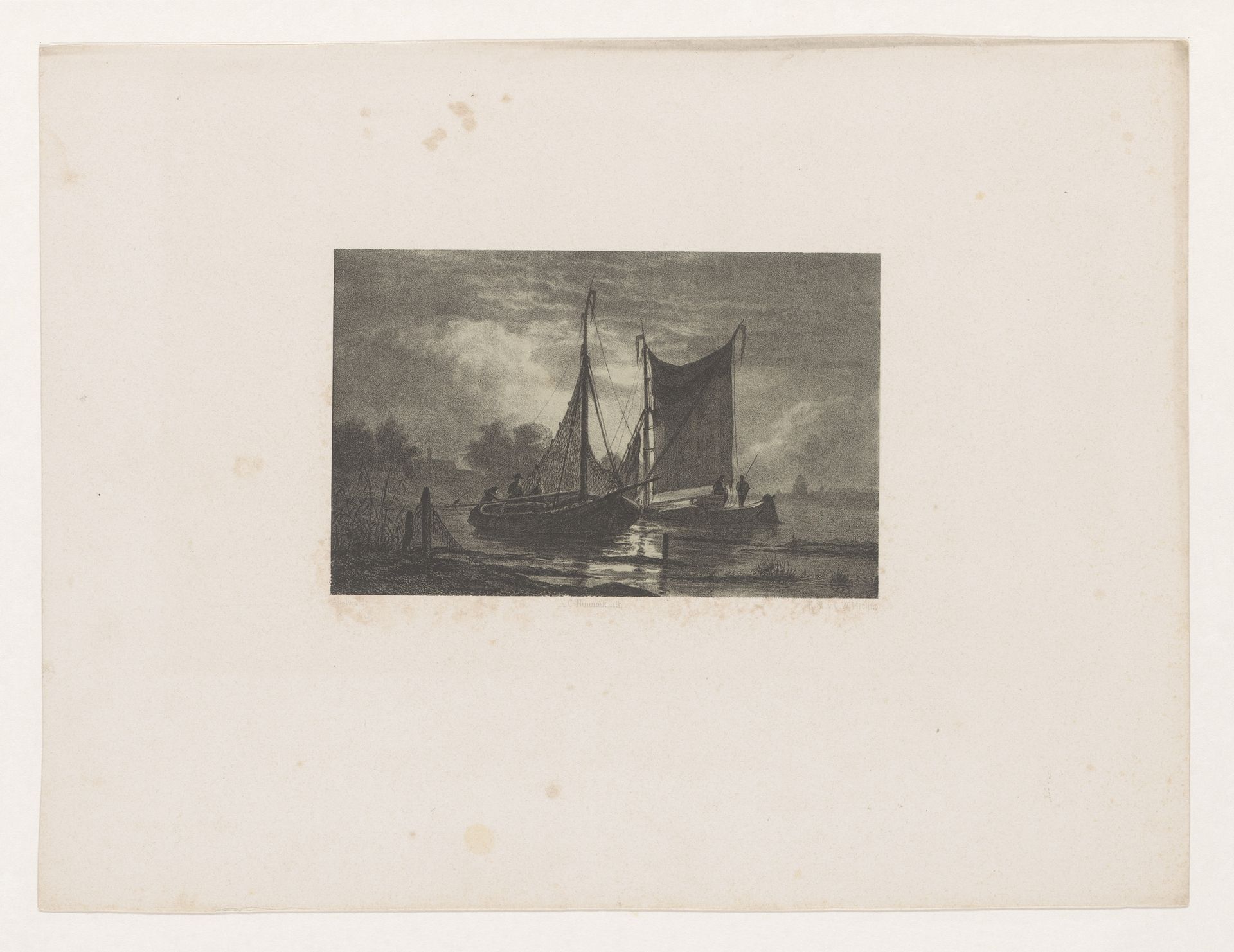 Vissersboten by Adolf Carel Nunnink