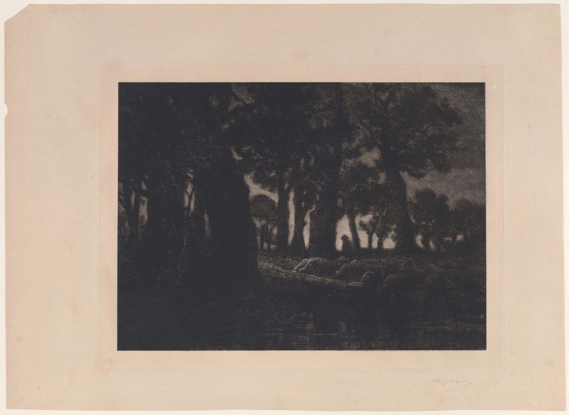 Forest Edge at Twilight by Charles Jacque