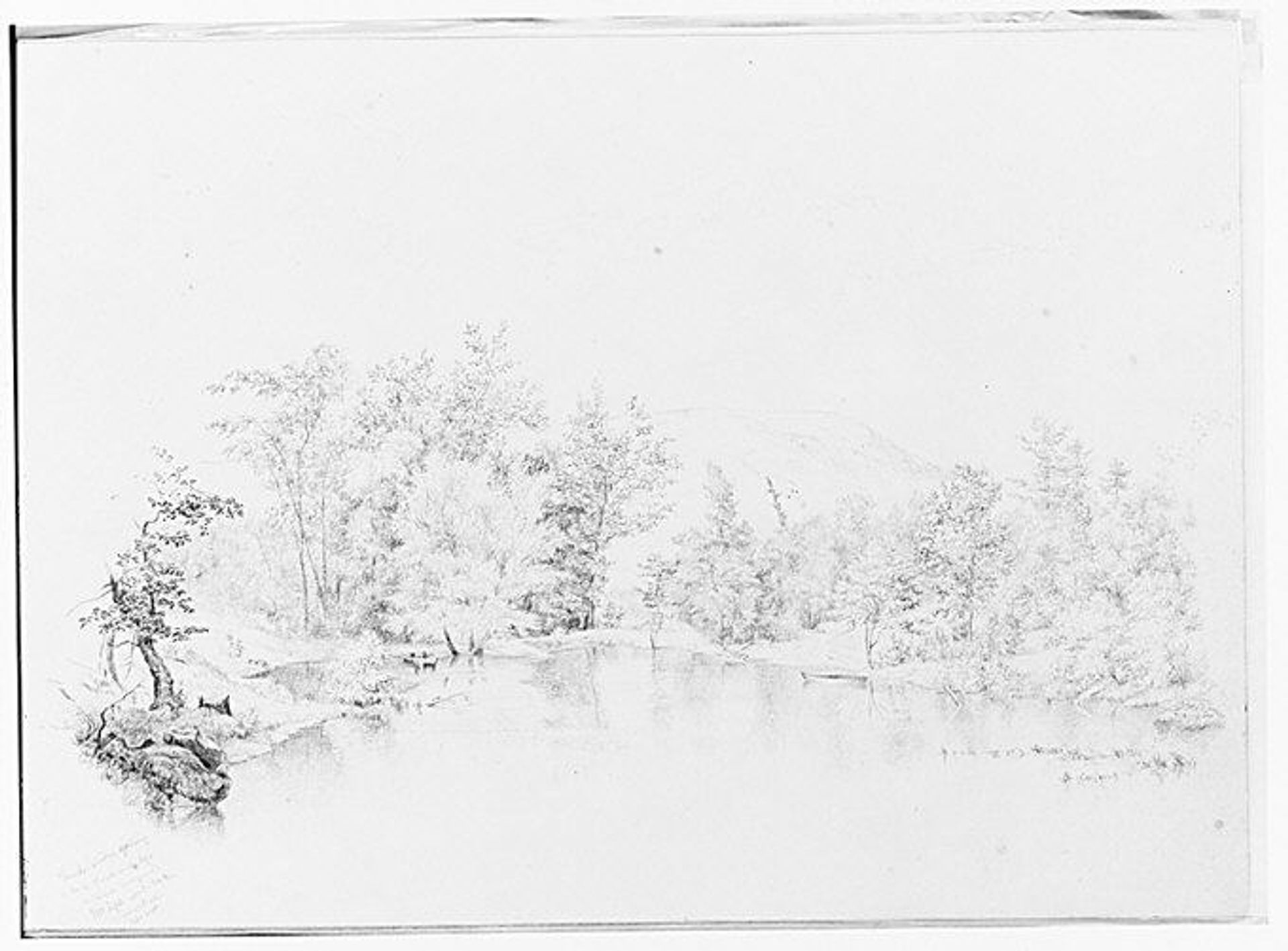River or Creek View [Delaware?] (from Sketchbook) by Thomas Hewes Hinckley