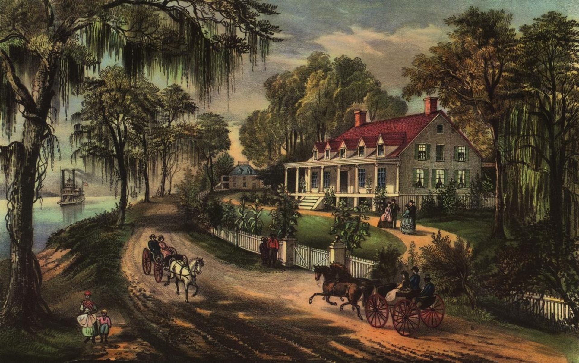 A Home on the Mississippi by Currier and Ives