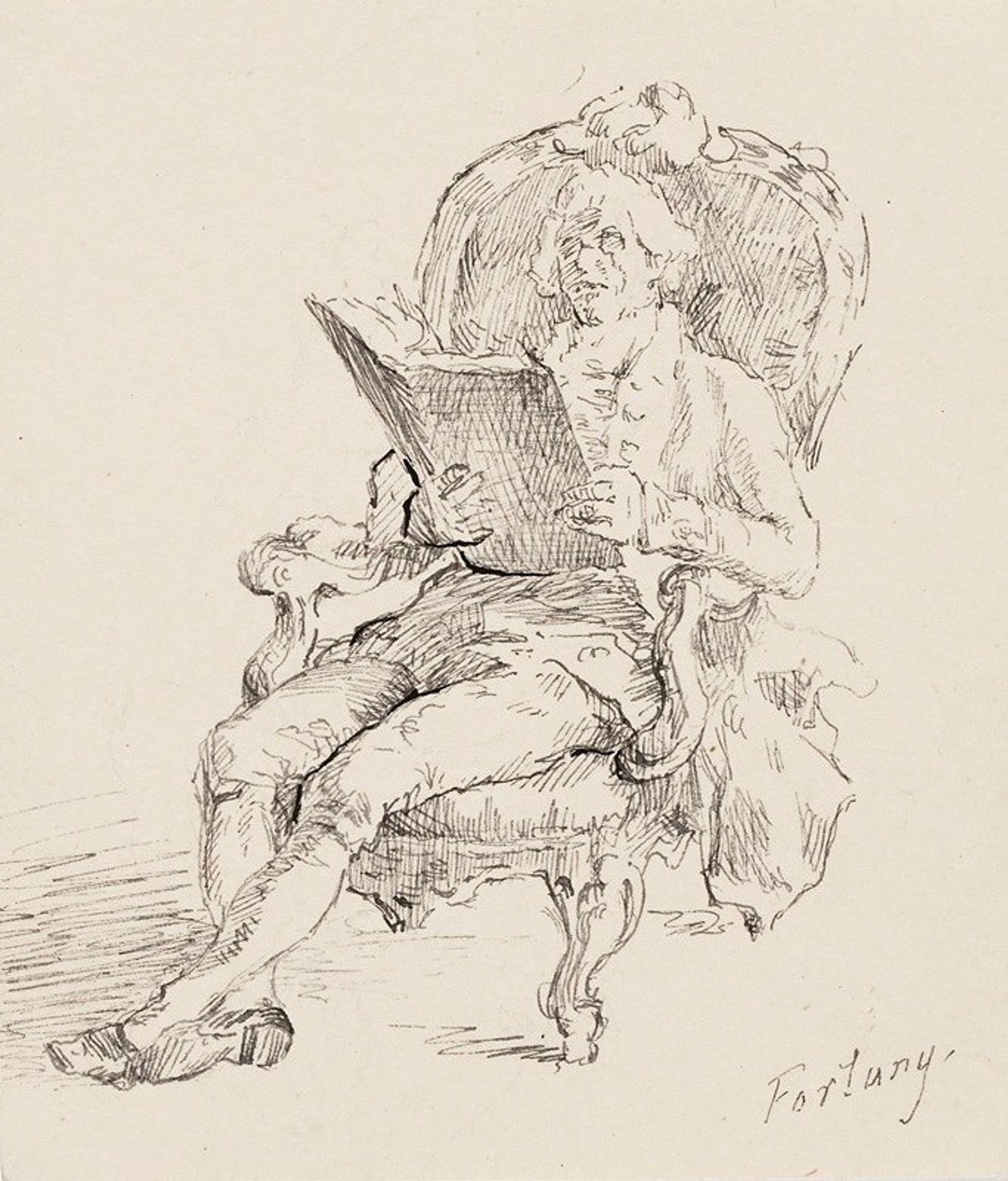 Lukeva mies, Mariano Fortunyn mukaan by Helene Schjerfbeck