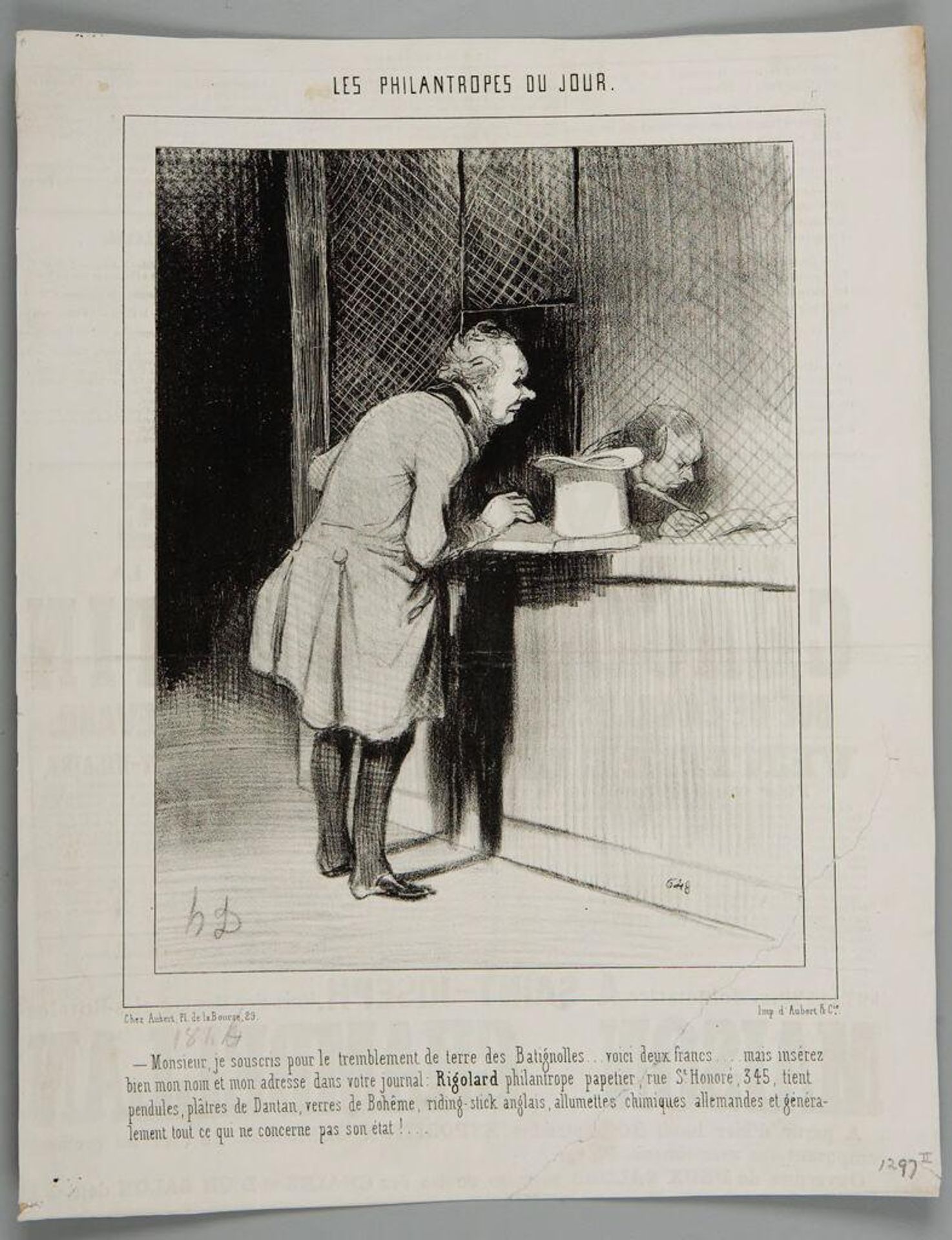 <<Monsieur, je souscris pour le tremblement de terre . . .>> by Honoré Daumier