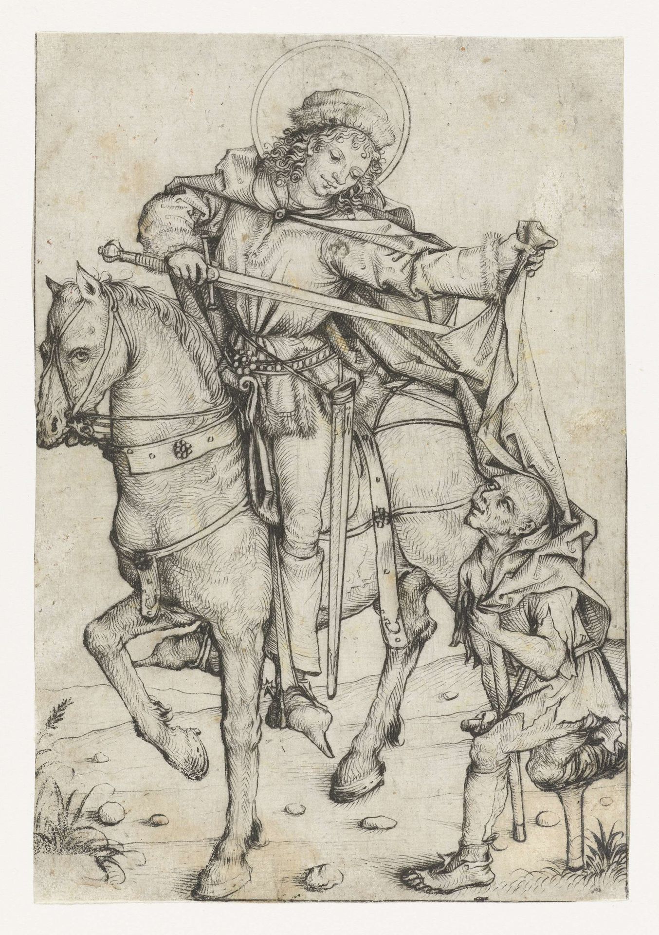 Heilige Maarten te paard by Meester van het Amsterdamse Kabinet