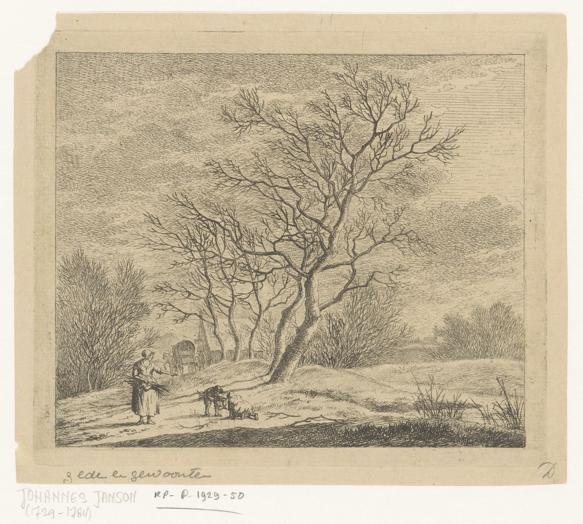 Februari: landschap met houtsprokkelaars by Johannes Janson