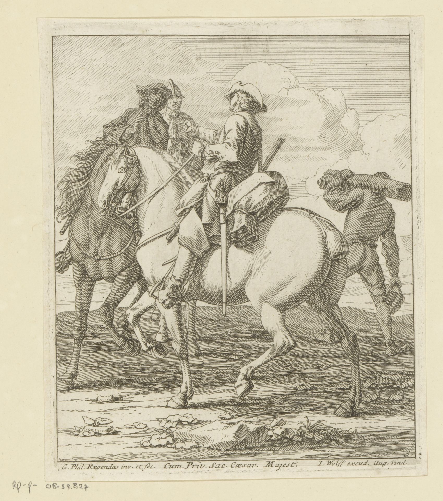 Ruiter in gesprek by Georg Philipp Rugendas