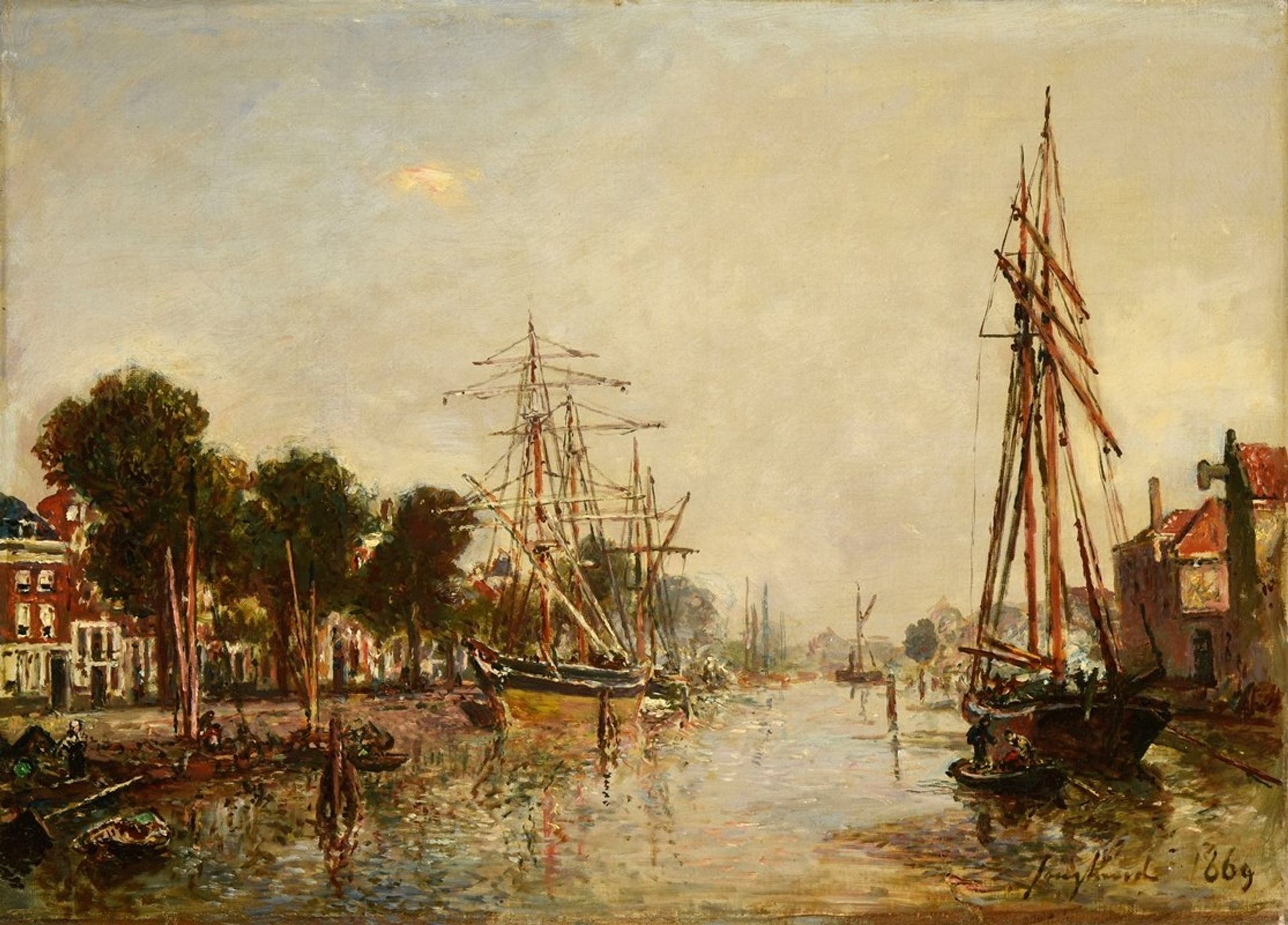 Canal en Hollande by Johan Barthold Jongkind