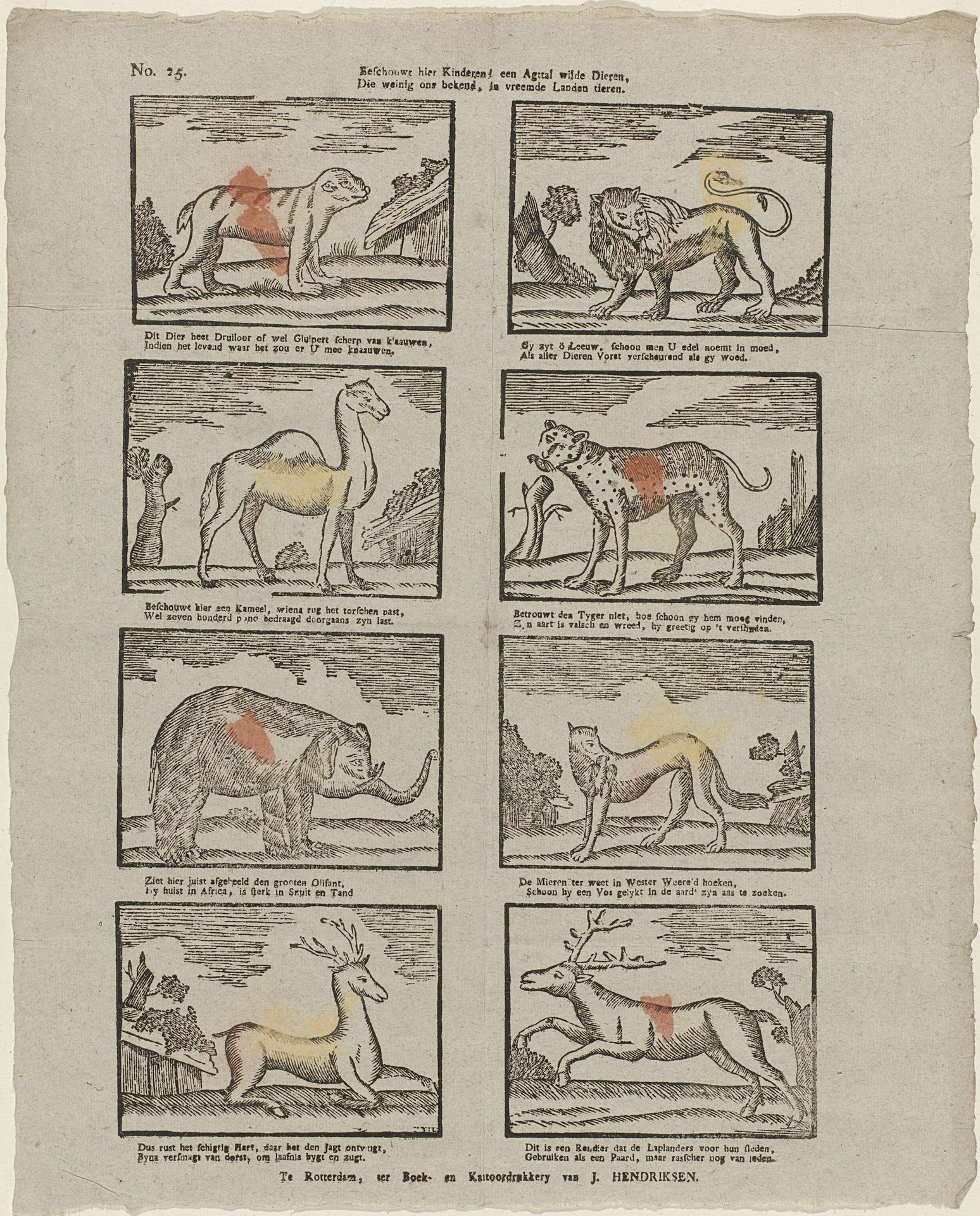 Beschouwt hier kinderen! een agttal wilde dieren, / Die weinig ons bekend, ja vreemde landen tieren by Hermanus van Lubeek