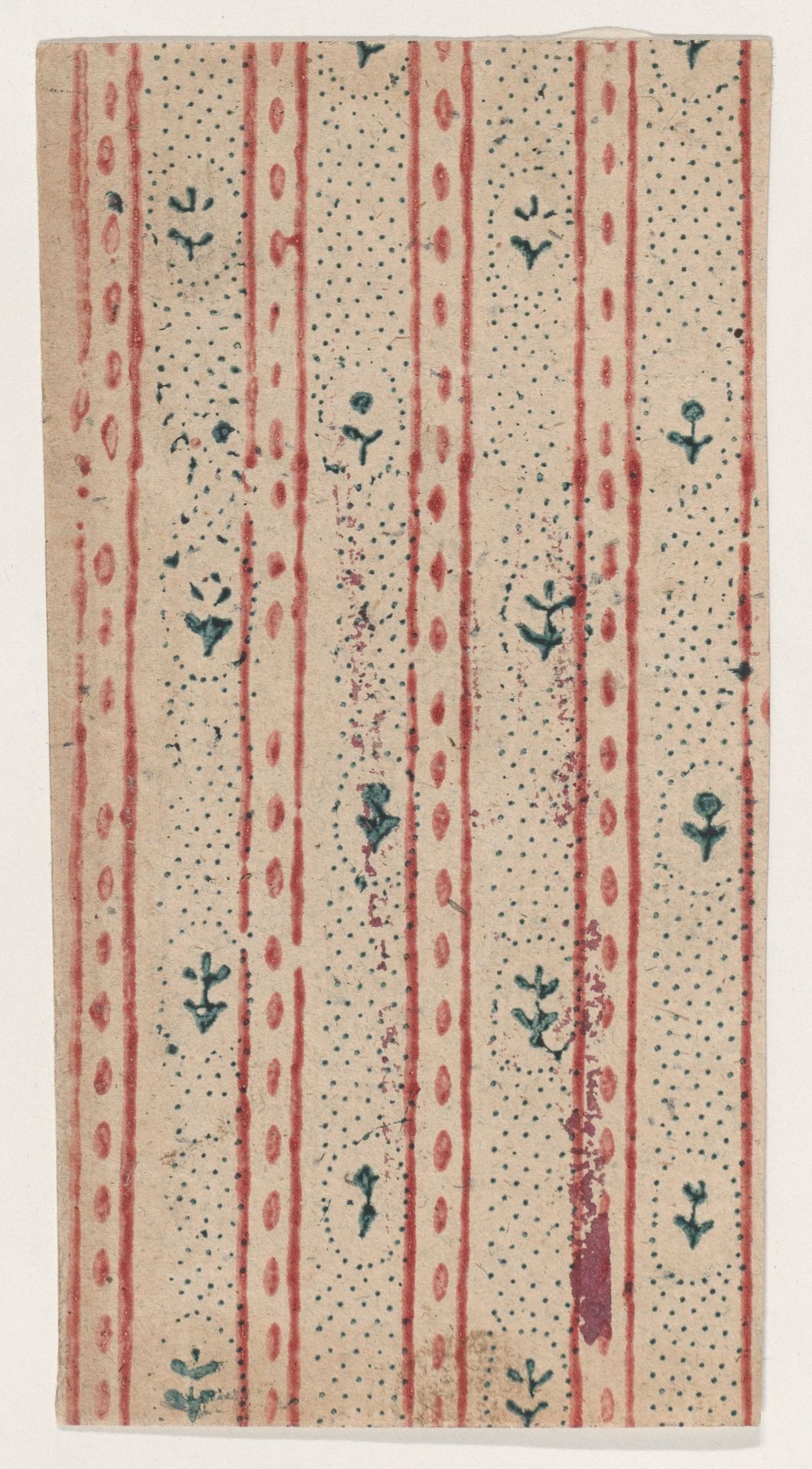 Sheet with overall stripe and dot pattern by Anonymous
