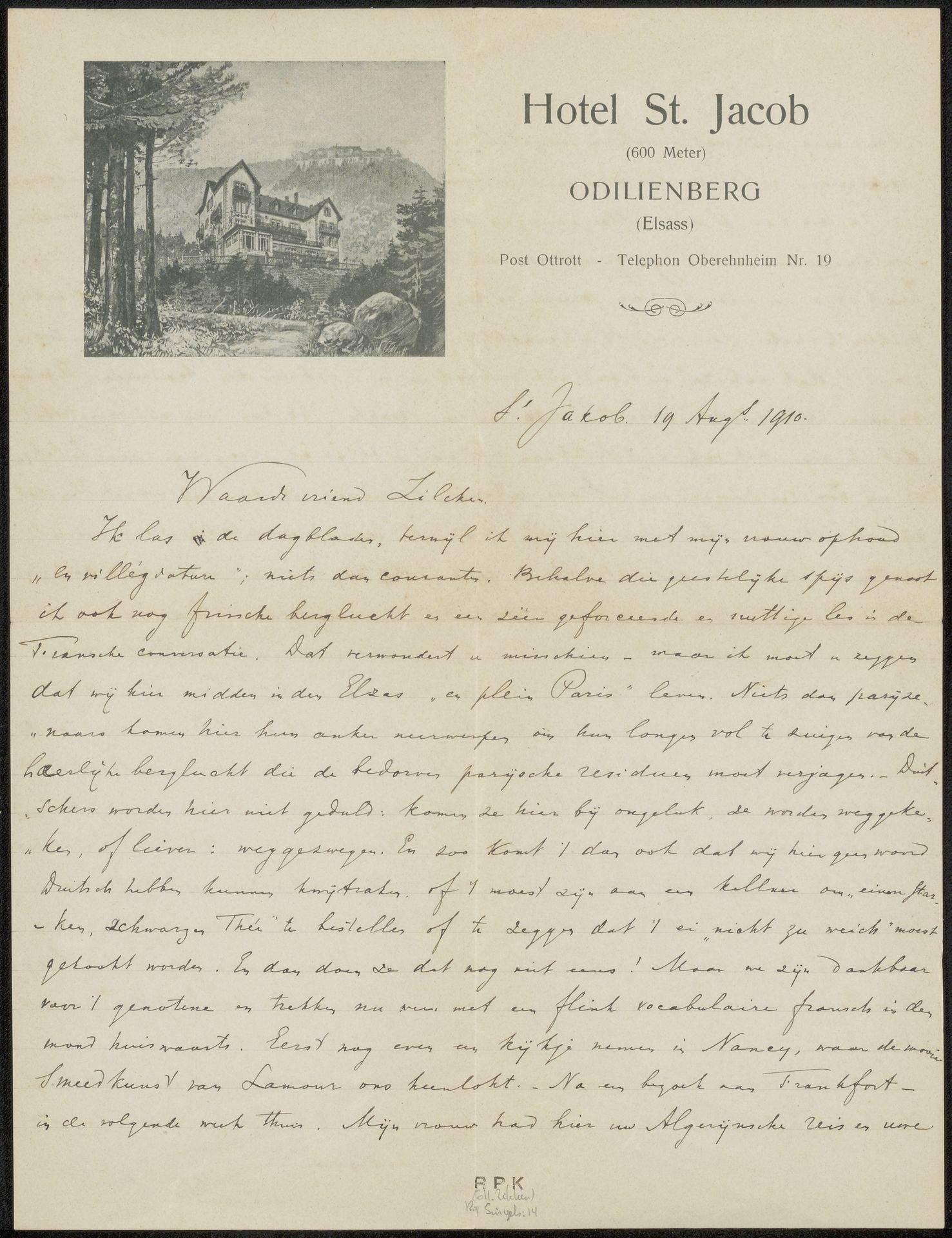 Brief aan Philip Zilcken by N.J. Singels
