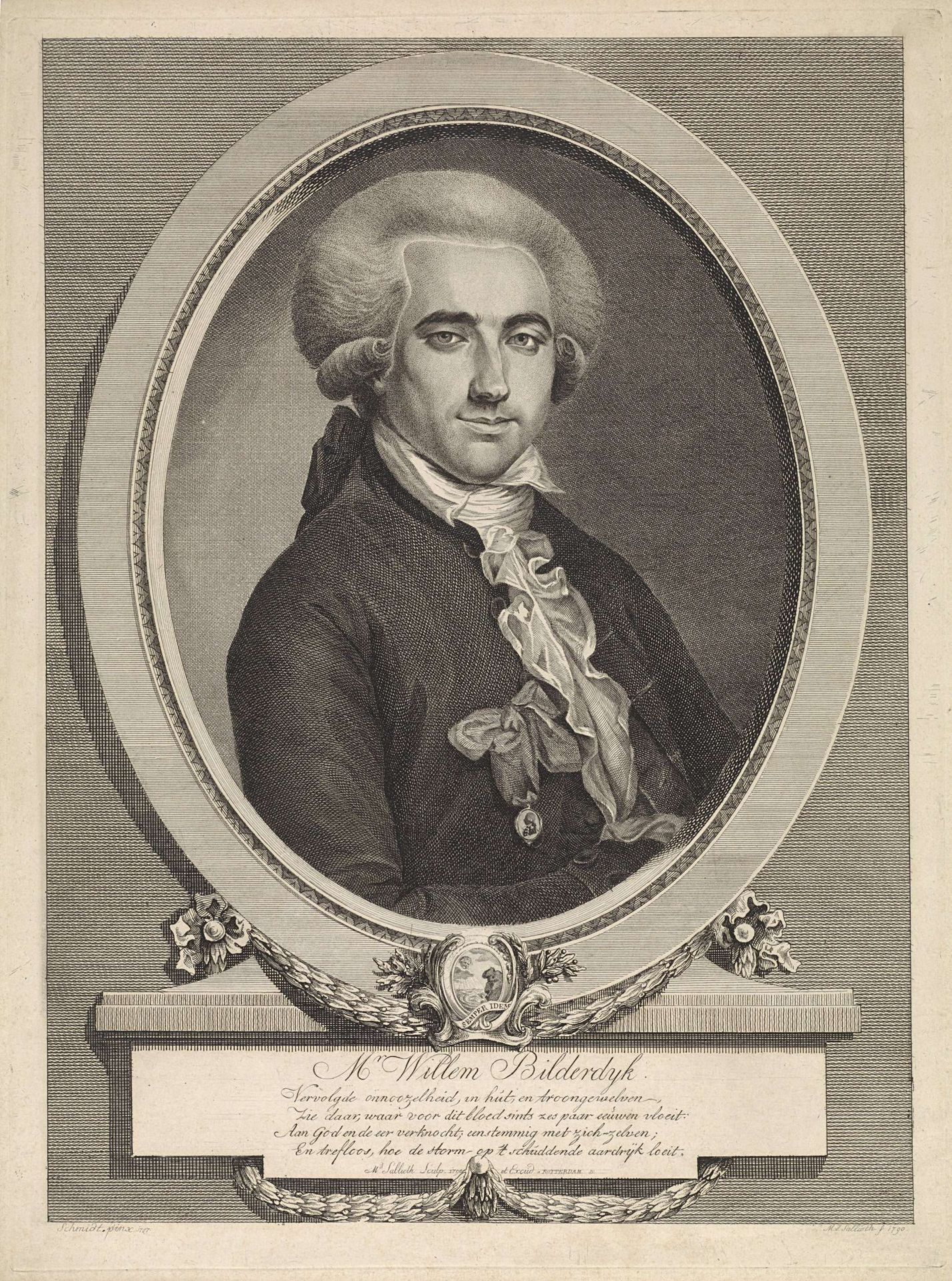 Portret van Willem Bilderdijk by Mathias de Sallieth