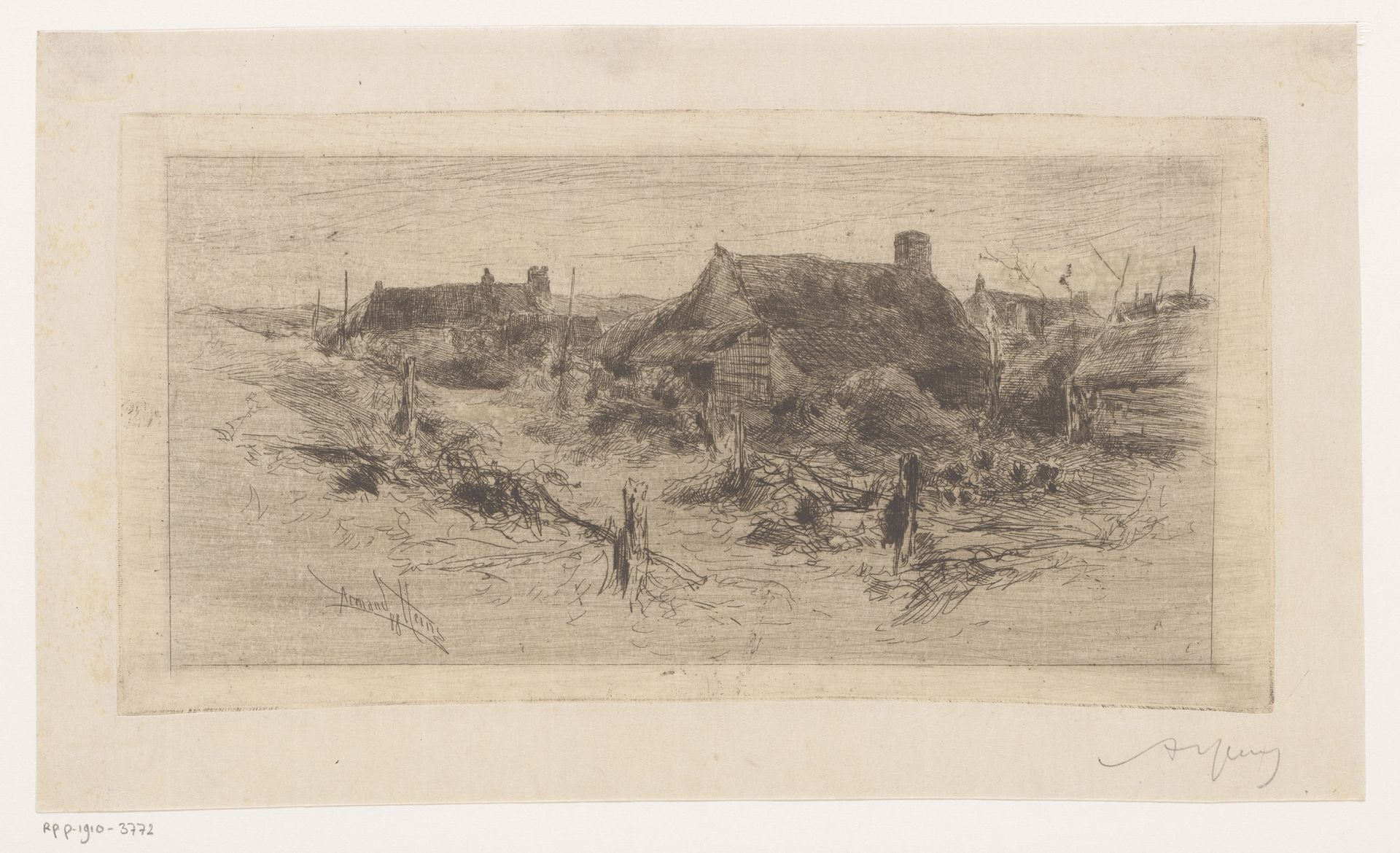 Landschap met huizen by Armand Heins