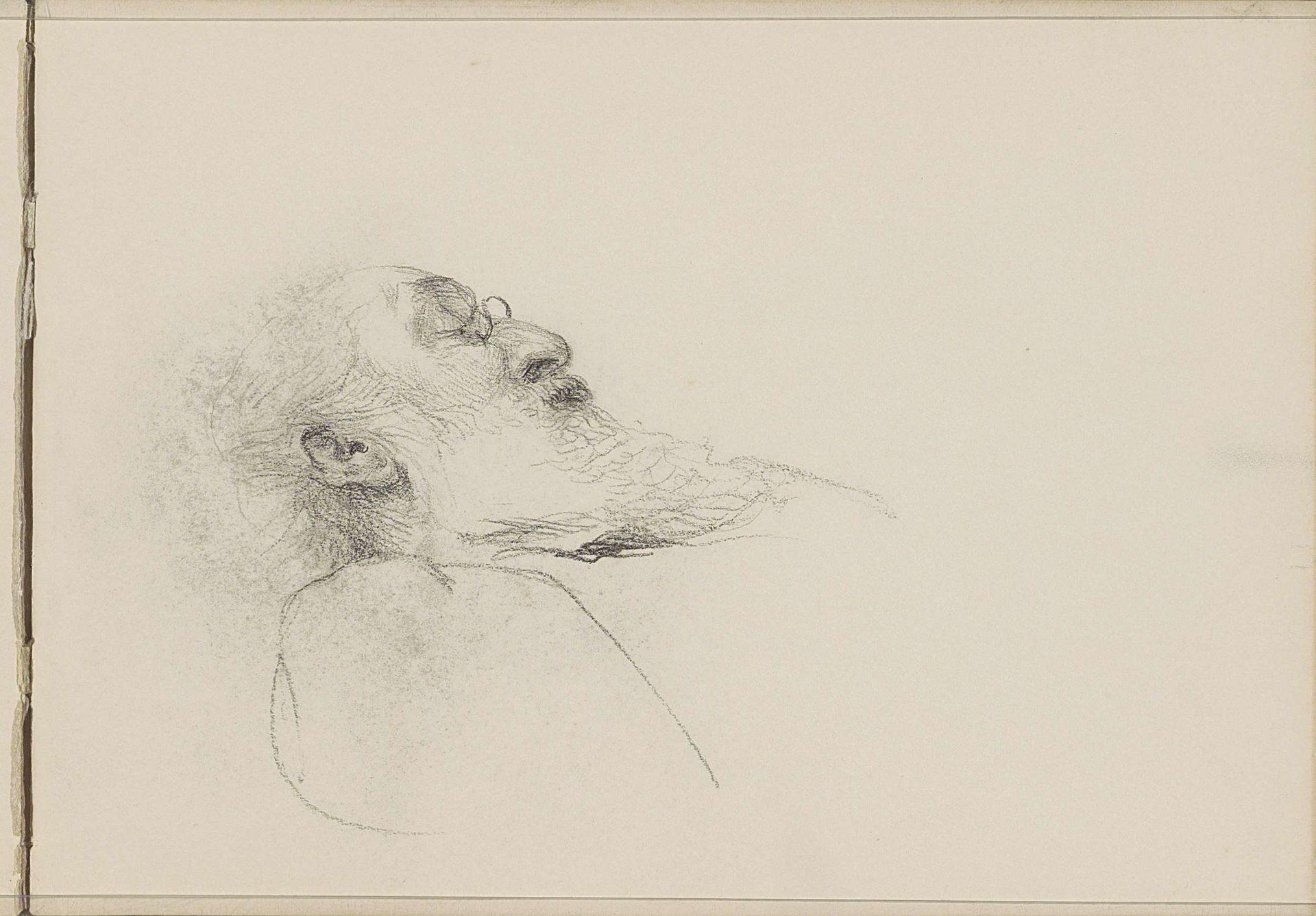 Portret van een oude man met een lange baard en pince-nez by Bramine Hubrecht