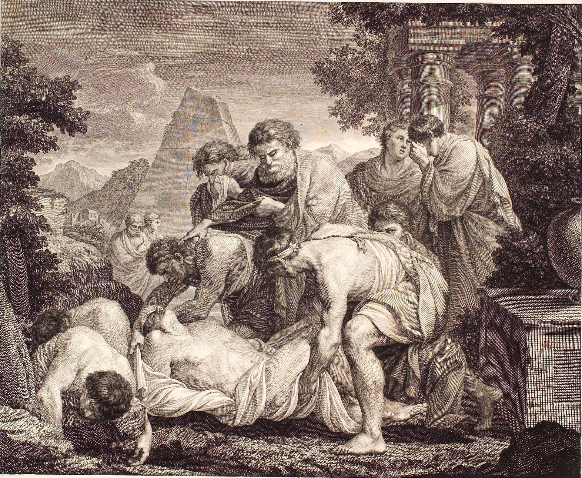 Tobias lader i pestens tid de døde begrave by J.F. Clemens