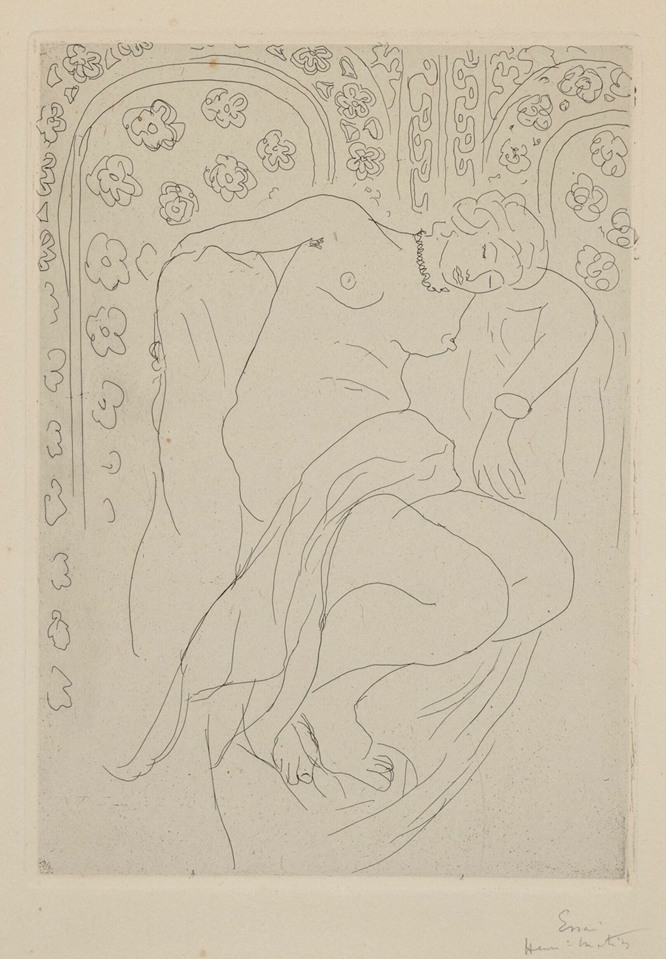 Figure endormie sur fond de moucharabieh by Henri Matisse