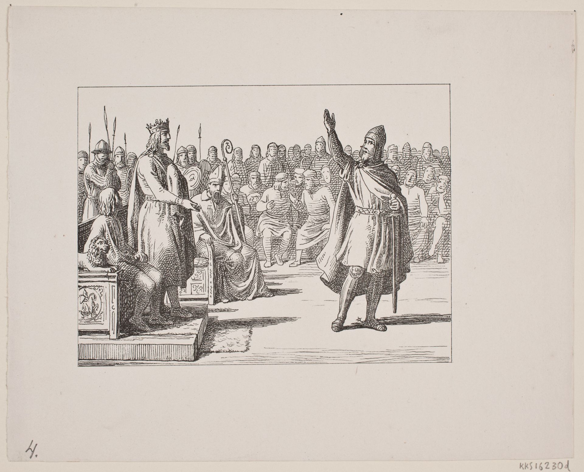 Illustration til Svend Grundtvig, "Marsk Stig: Dansk Folkevise Fra 13de Aarhundrede", 1861 by Constantin Hansen