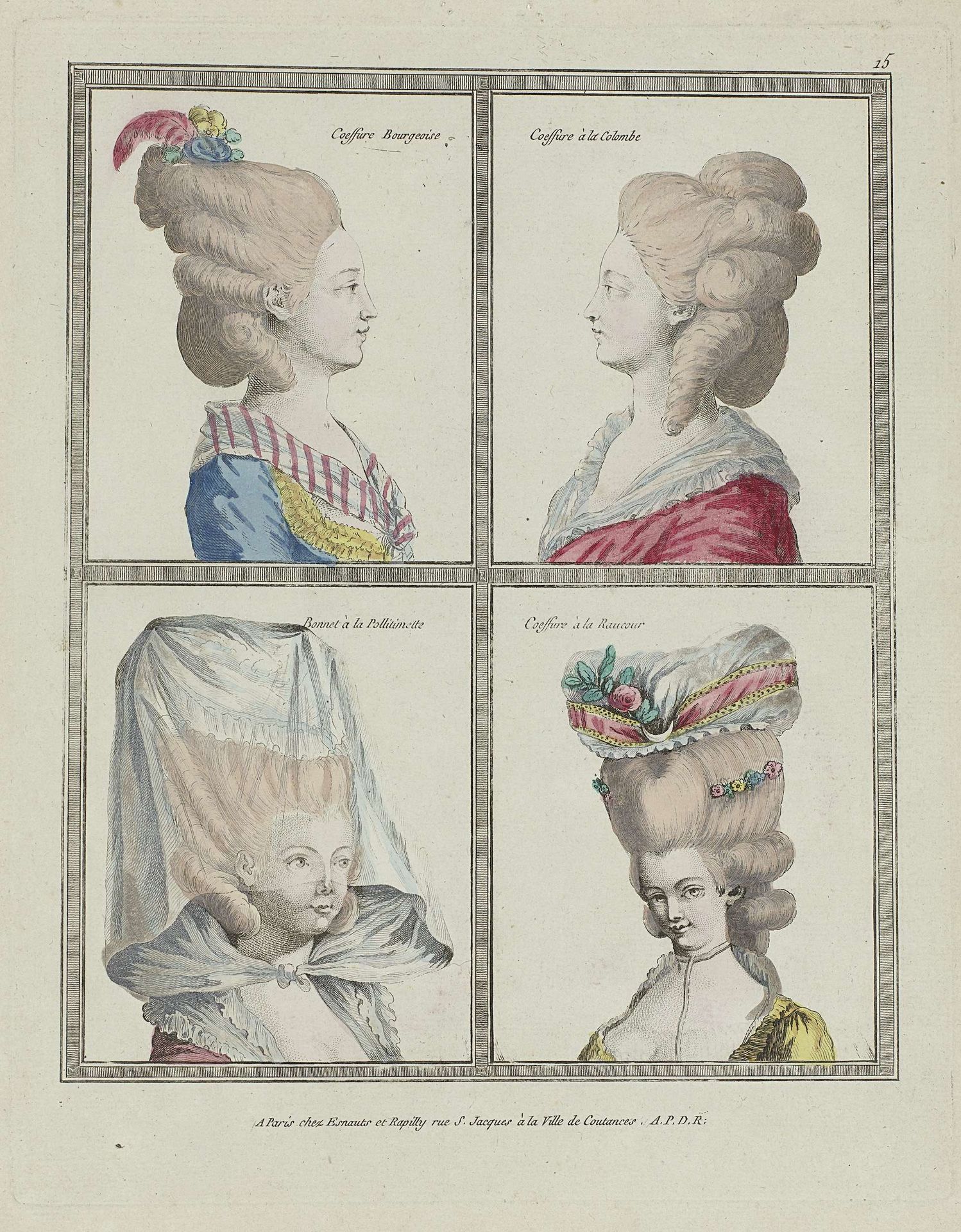 Gallerie des Modes et Costumes Français, 1776, C 15 : Coeffure Bourgeois (...) by Anonymous
