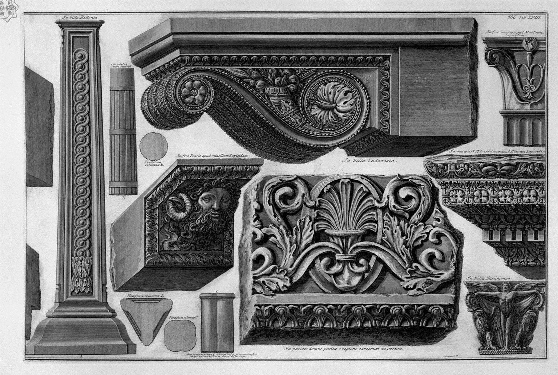 Shelf, capitals, friezes, etc. by Giovanni Battista Piranesi
