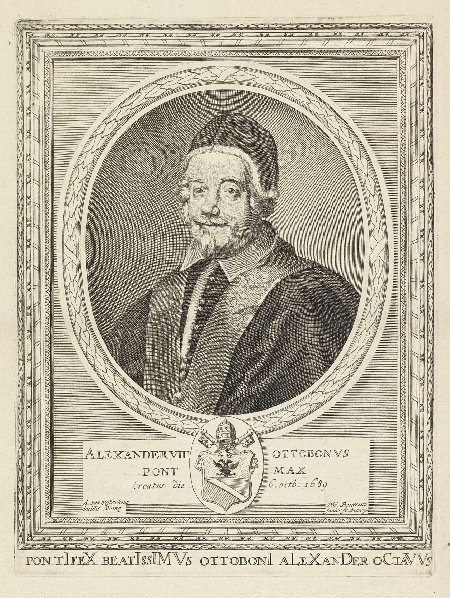 Portret van paus Alexander VIII by Arnold van Westerhout