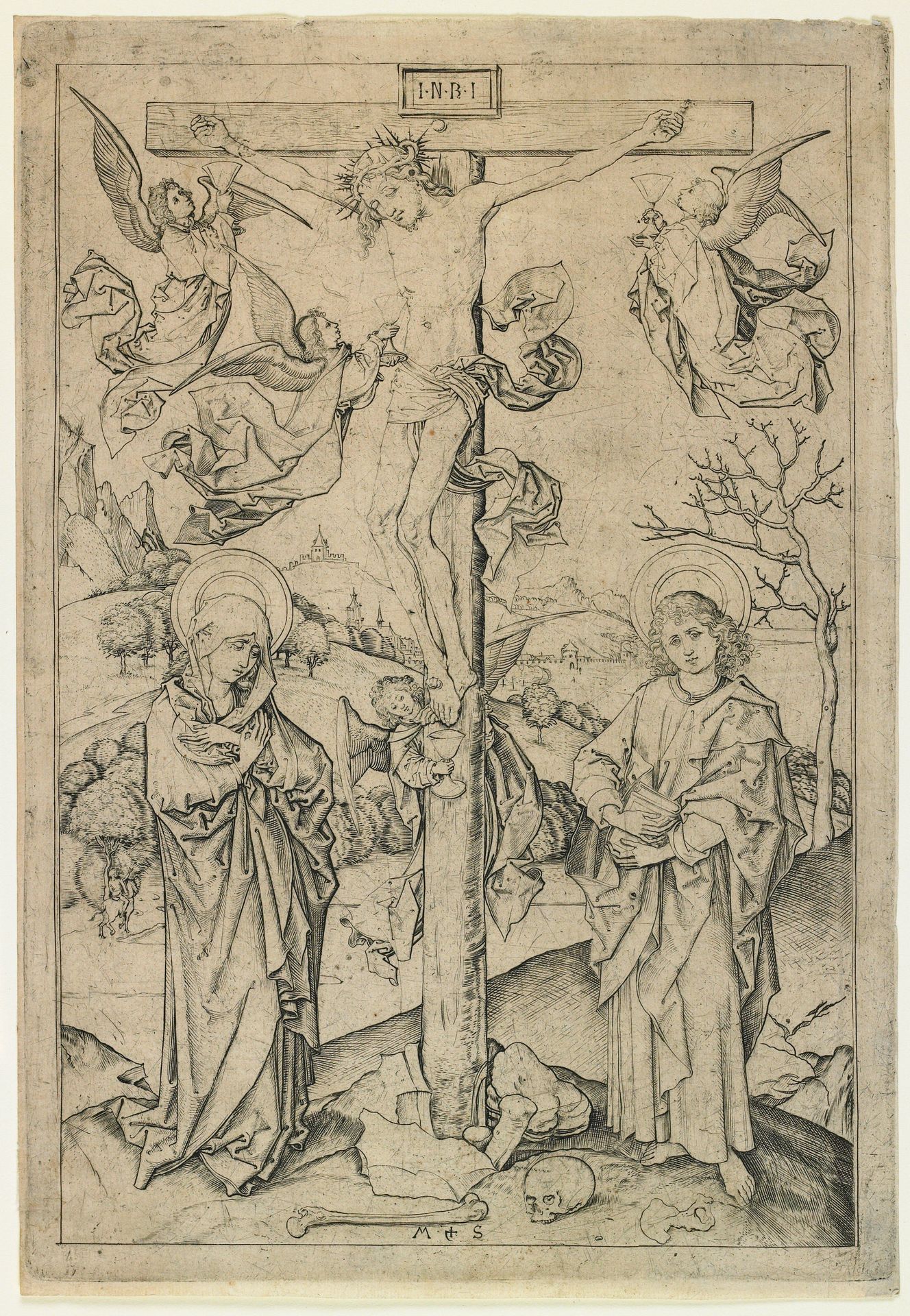 The Crucifixion with Four Angels by Martin Schongauer
