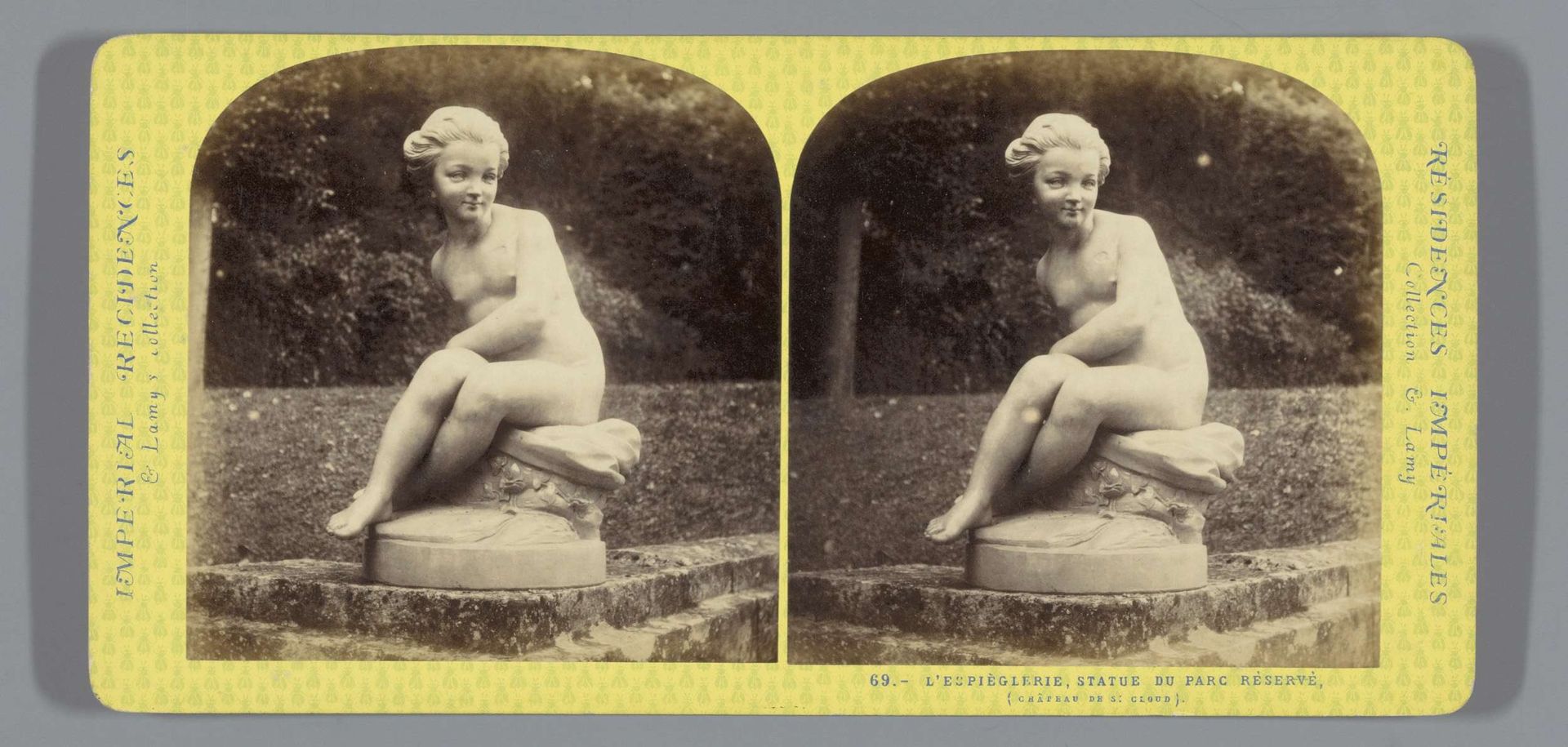 Sculptuur in het Parc de Saint-Cloud, voorstellende de Ondeugd by Ernest Eléonor Pierre Lamy
