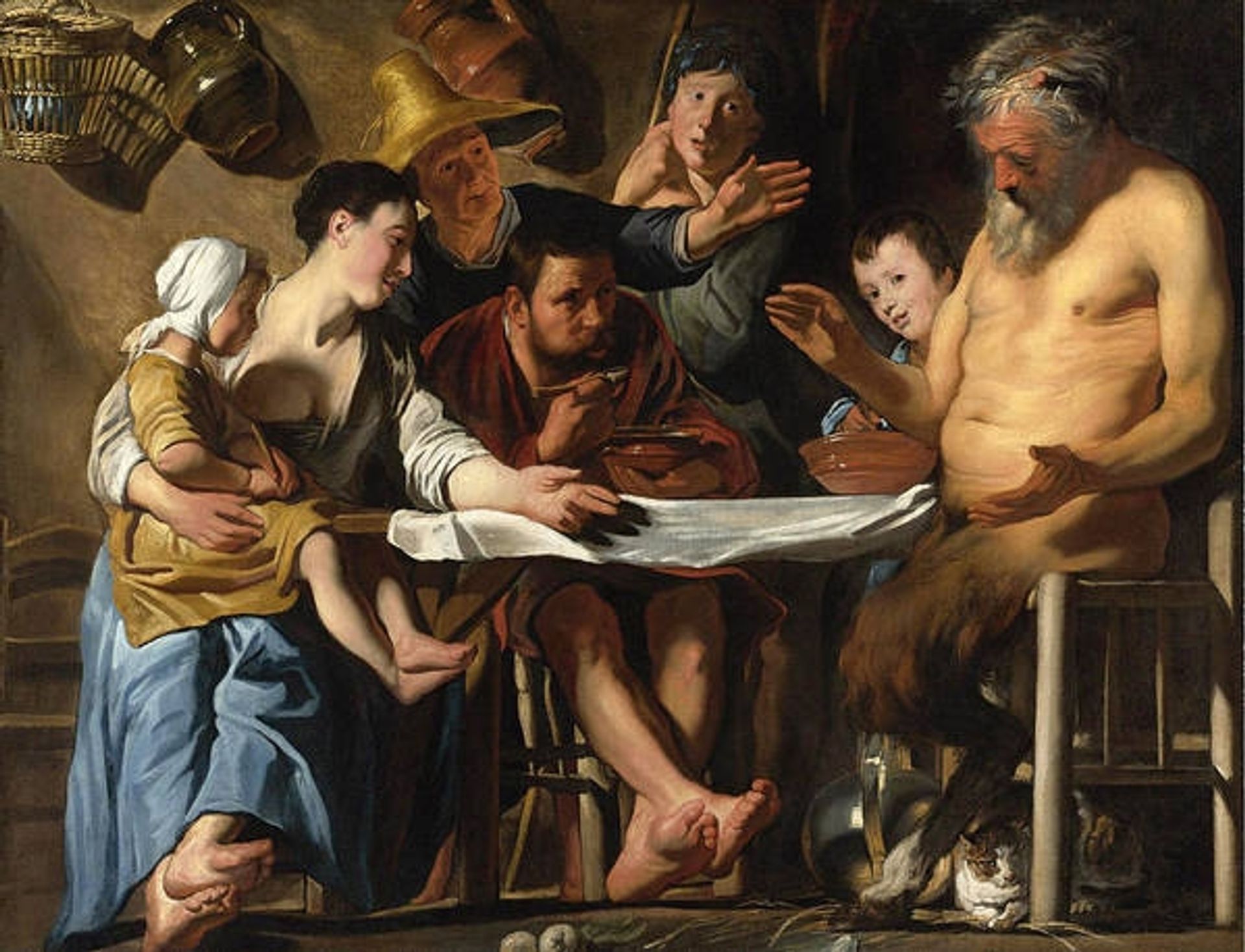 The Satyr and the Peasant Family by Jacob Jordaens