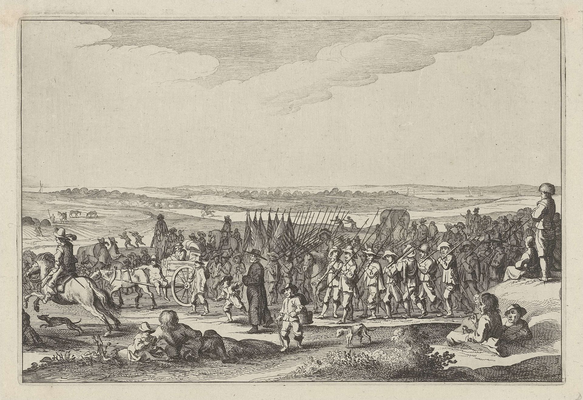 Vertrekkend Spaans voetvolk uit Gennep by Pieter Nolpe