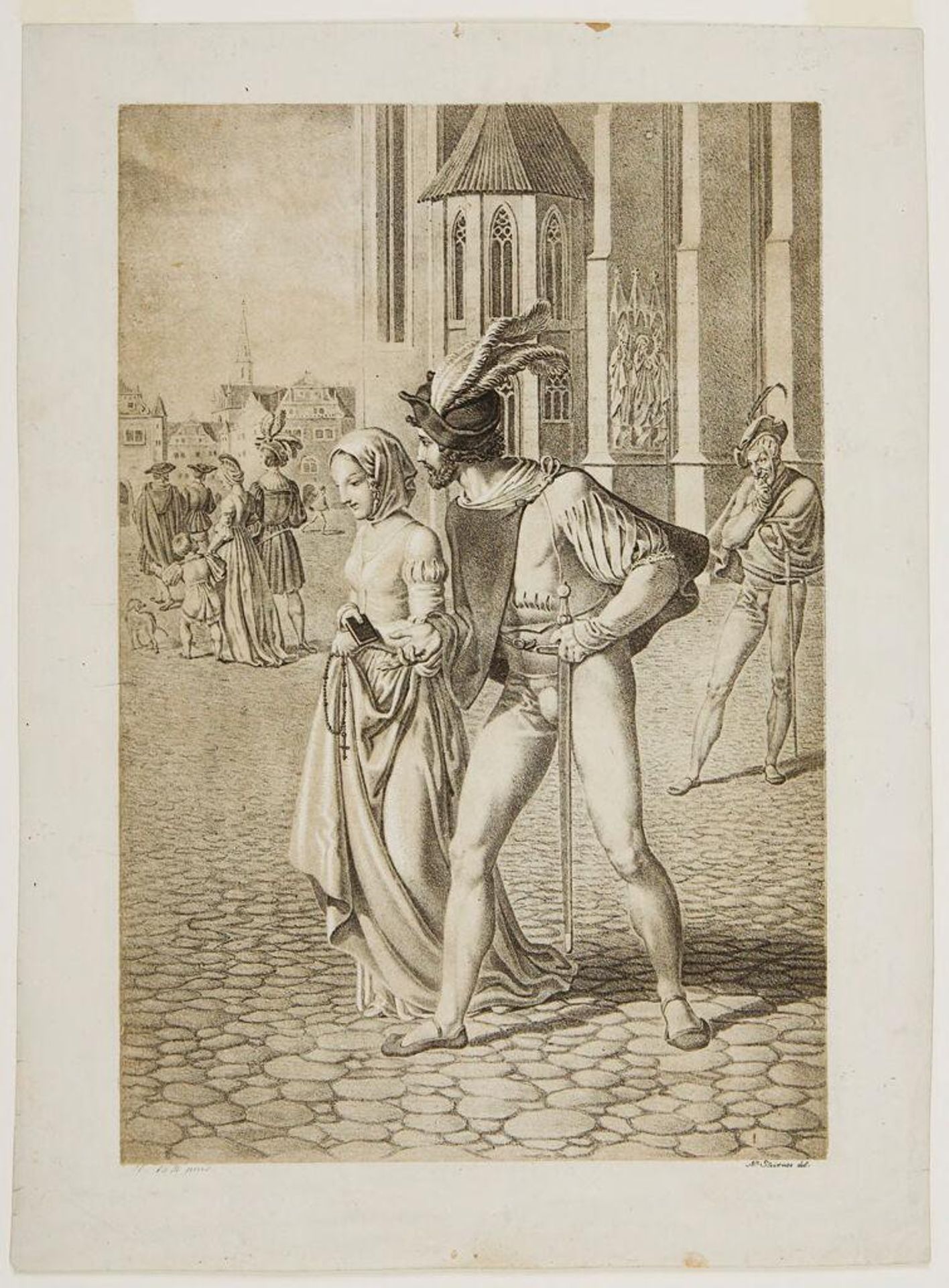 Gretchen and Faust by Johann Nepomuk Strixner