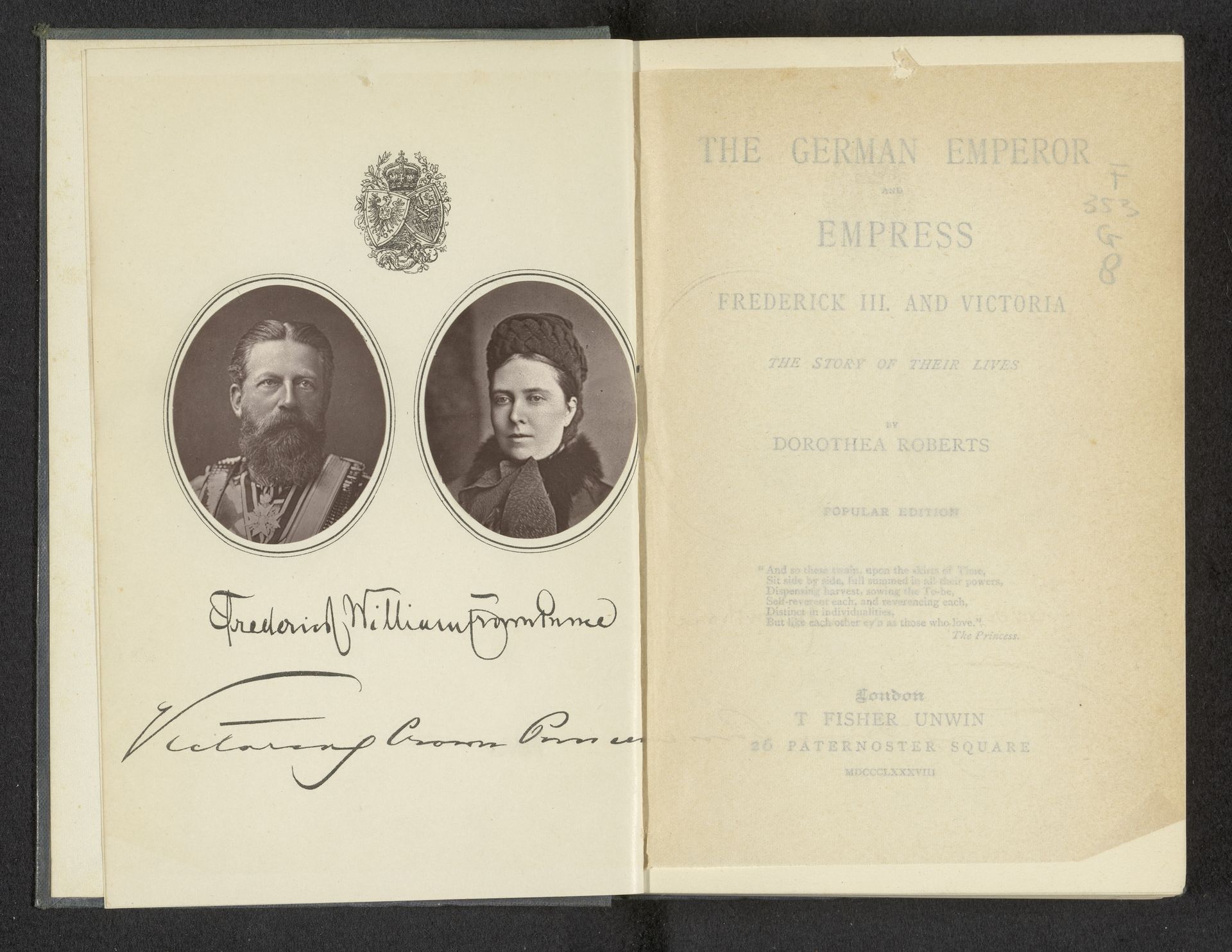 Dubbelportret van keizer Frederik III van Pruisen en keizerin Victoria van Pruisen by Anonymous