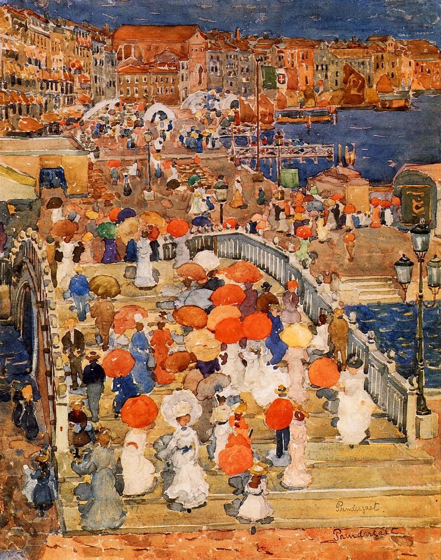 Ponte della Paglia (also known as Marble Bridge) by Maurice Prendergast