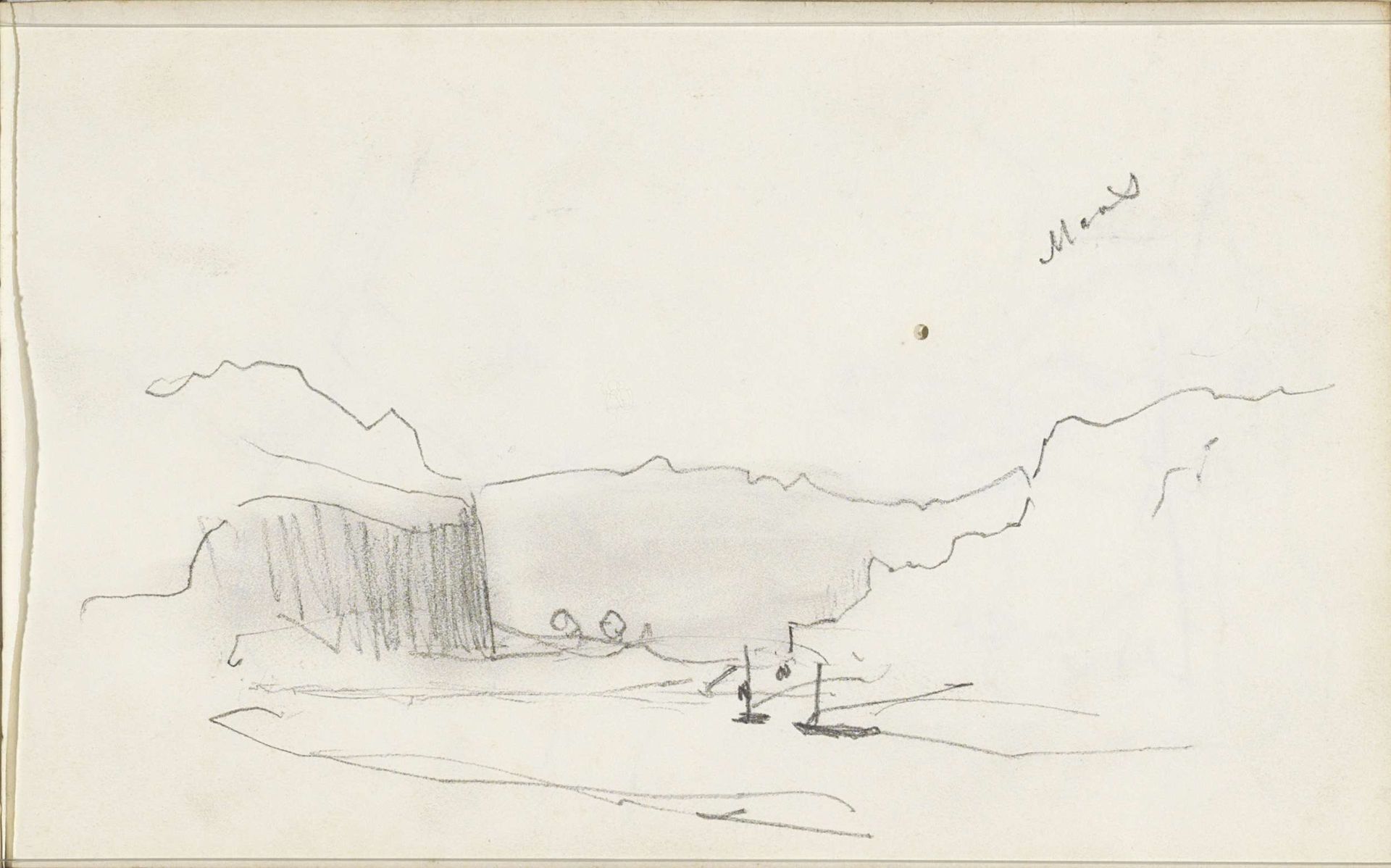 Boten in een baai aan de Maas by Johannes Tavenraat