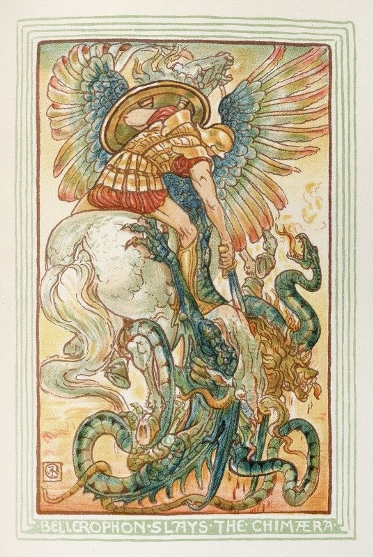 Bellerophon slays the chimera by Walter Crane