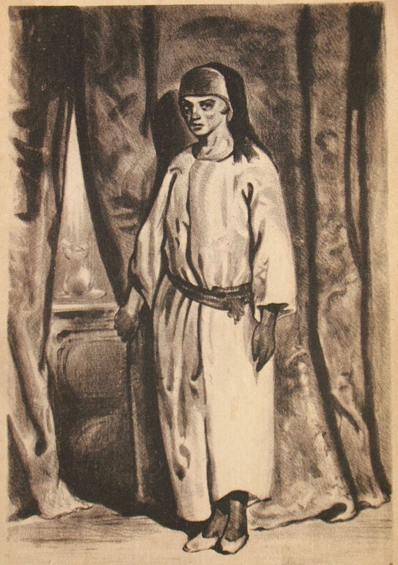 A slave to the Count of Monte Cristo, the mute Nubian Ali in 1829 or 1838 by Paul Gavarni