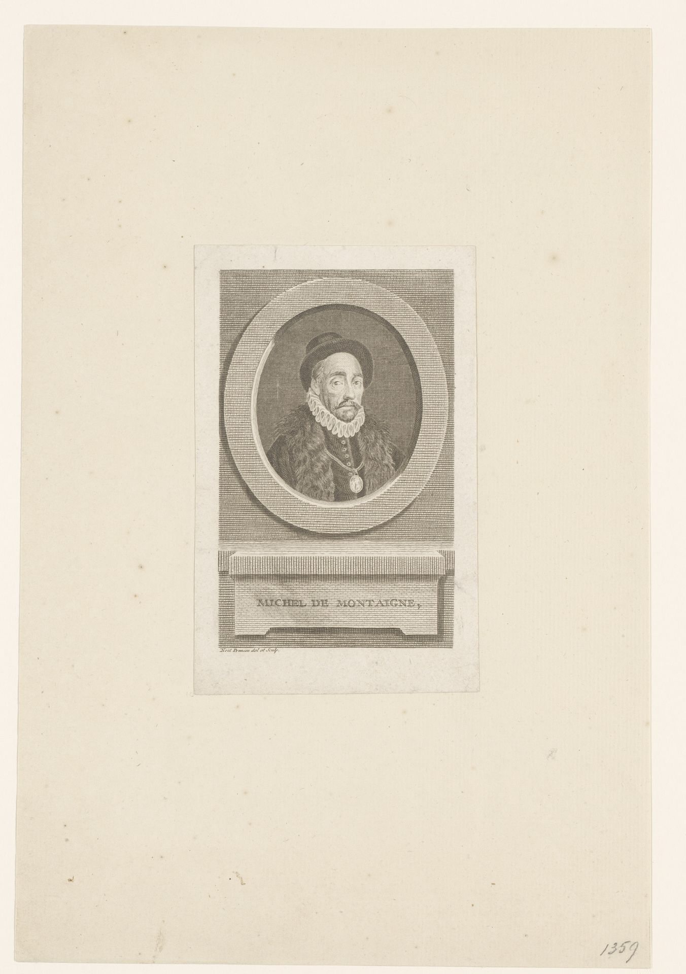 Portret van Michel Eyquem de Montaigne by Noël Pruneau