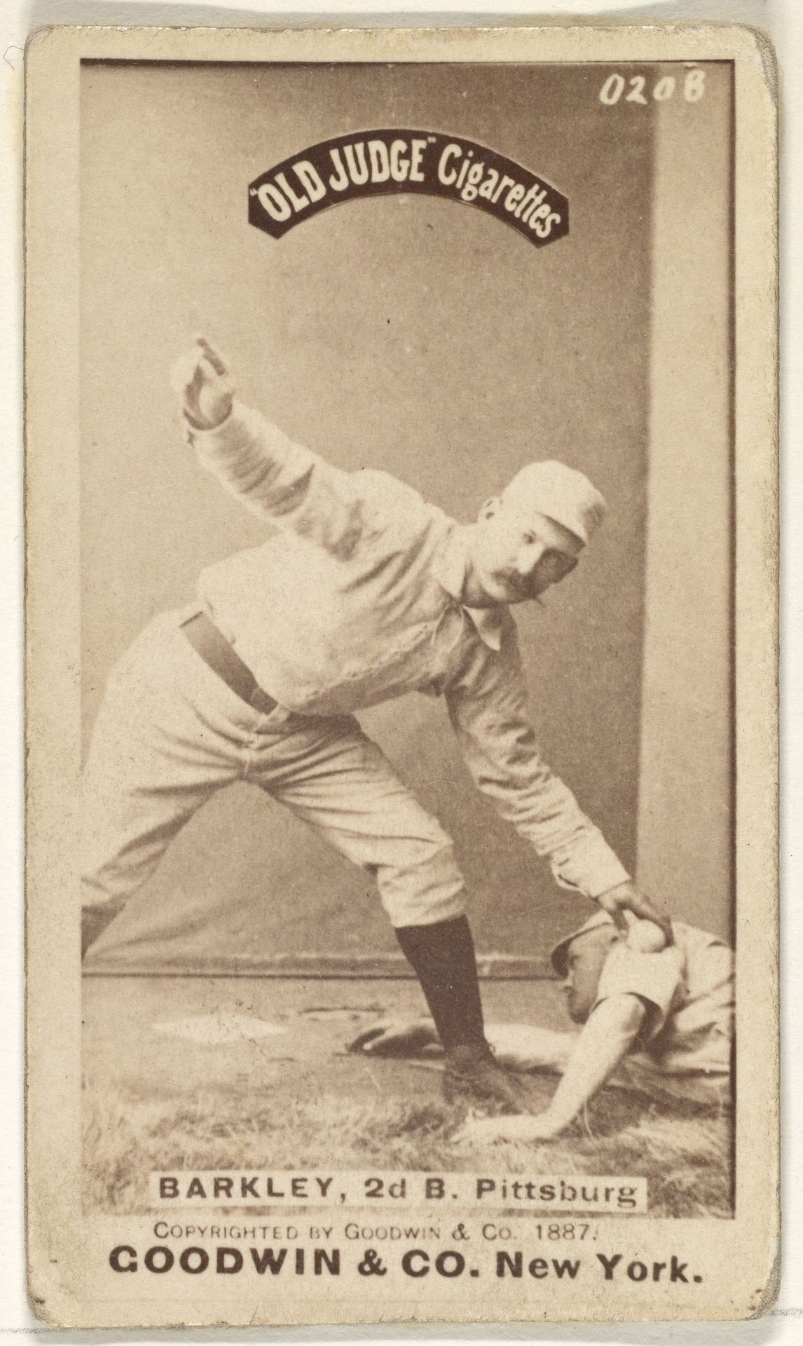 Sam Barkley, 2nd Base, Pittsburgh, from the Old Judge series (N172) for Old Judge Cigarettes by Goodwin & Company