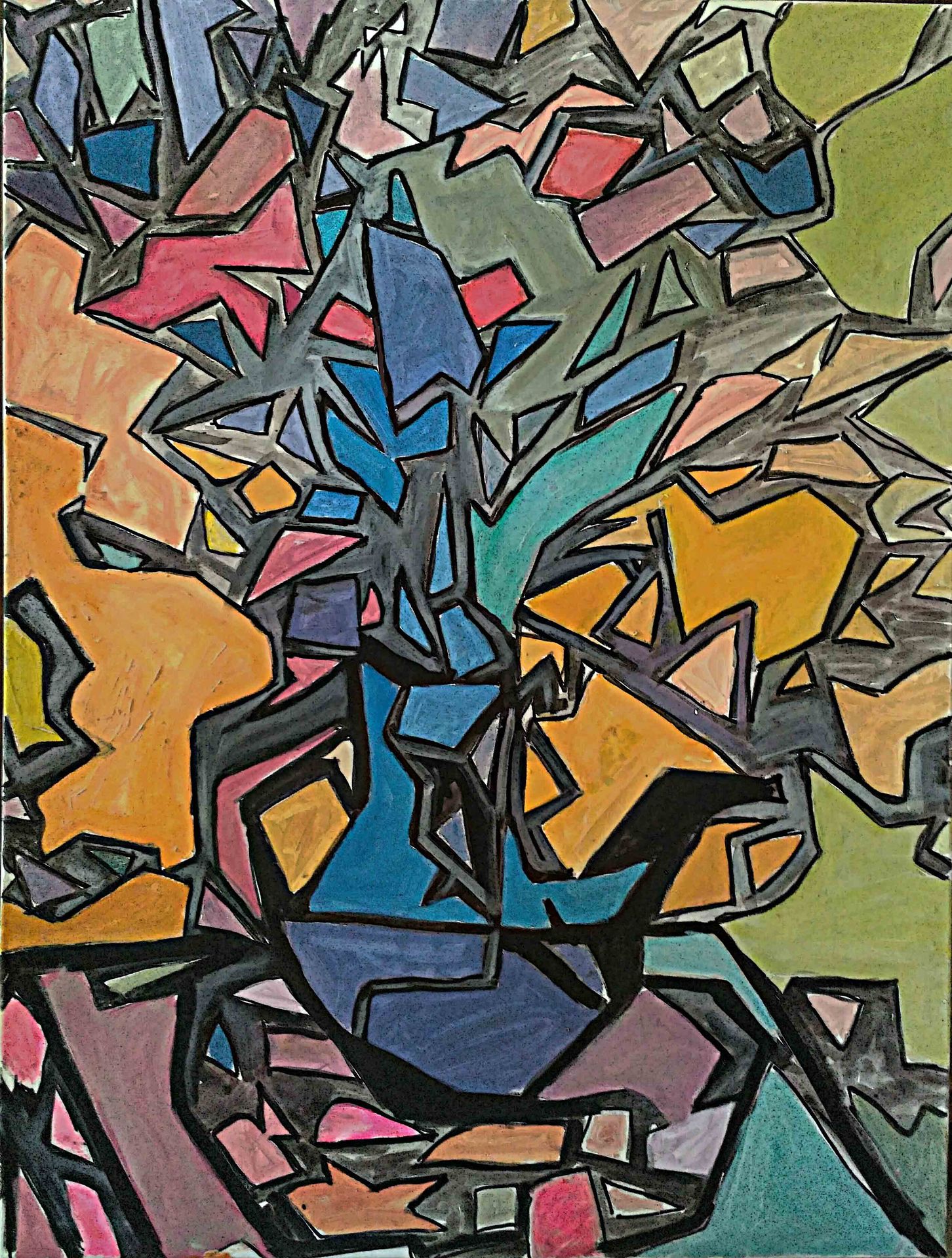 Vase bleu et fleurs by Cricorps