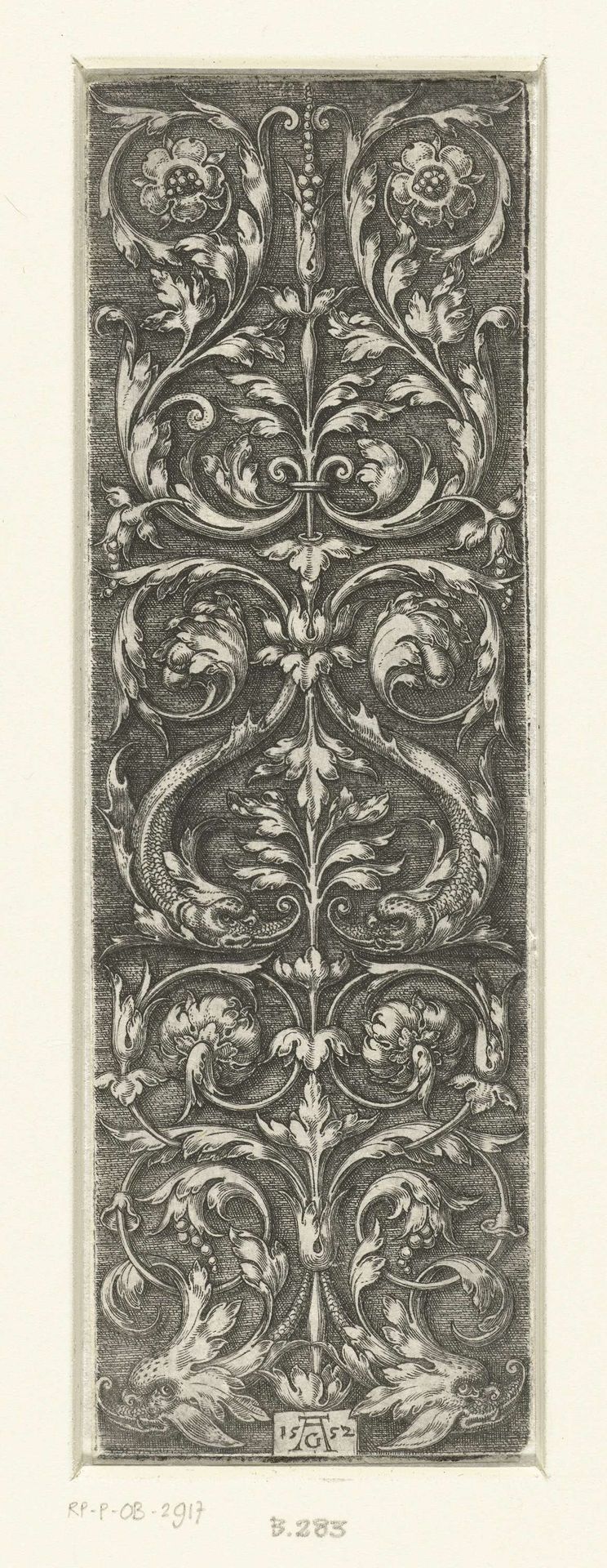 Vlakdecoratie met bladranken en grotesken by Heinrich Aldegrever