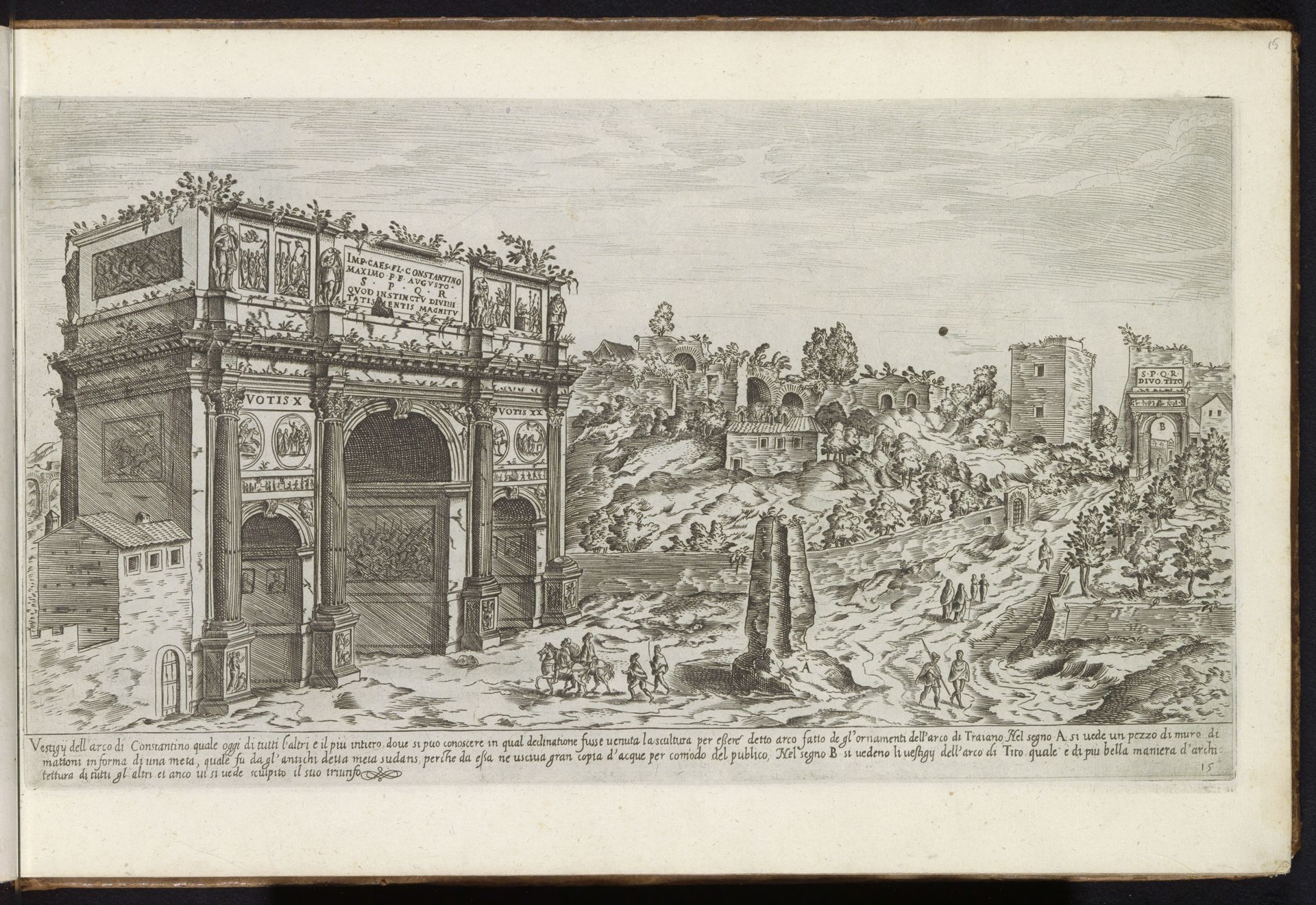 Boog van Constantijn te Rome by Étienne Dupérac