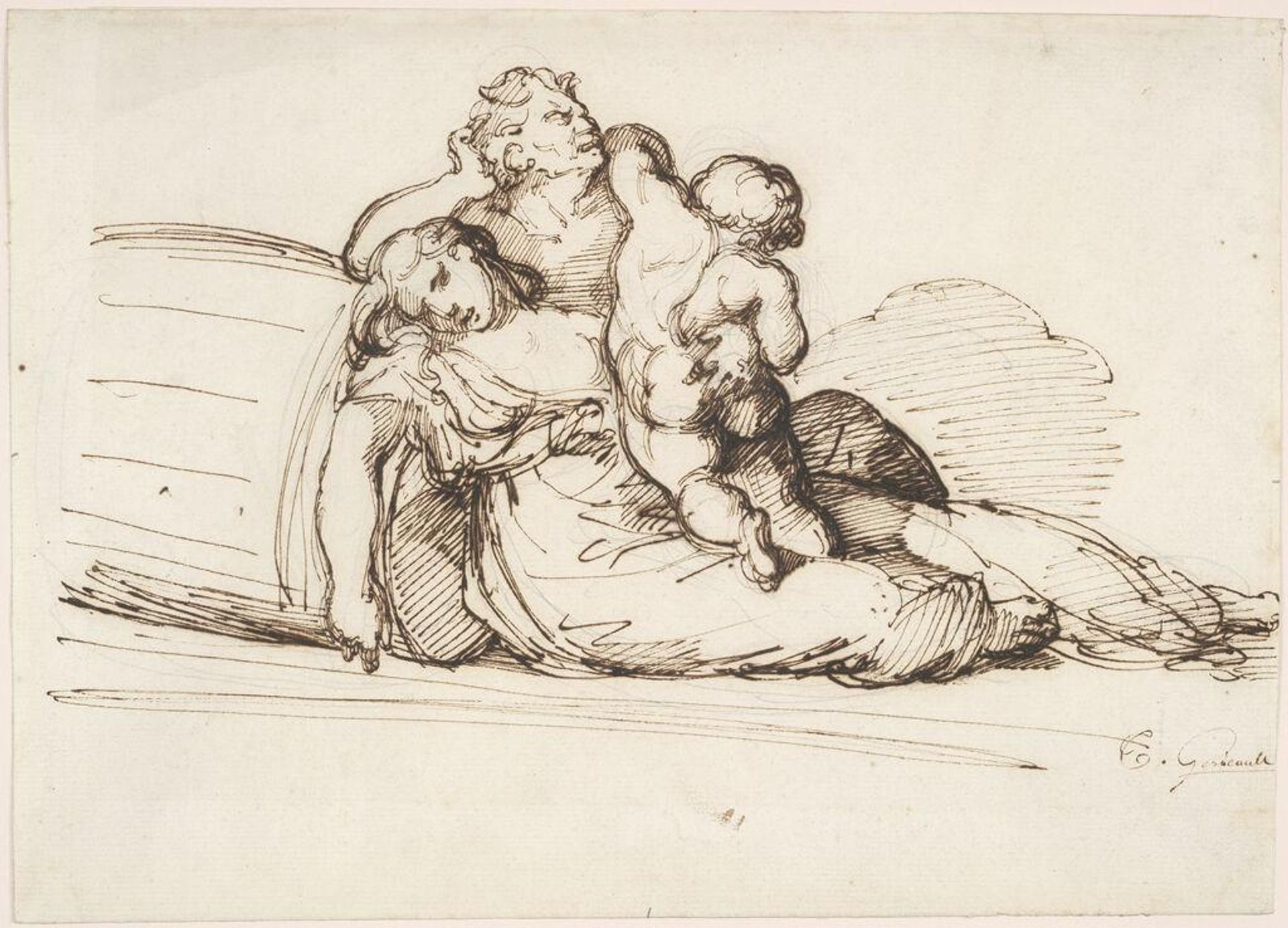 Family Group from "The Mutiny on the Raft of the Medusa" by Théodore Géricault