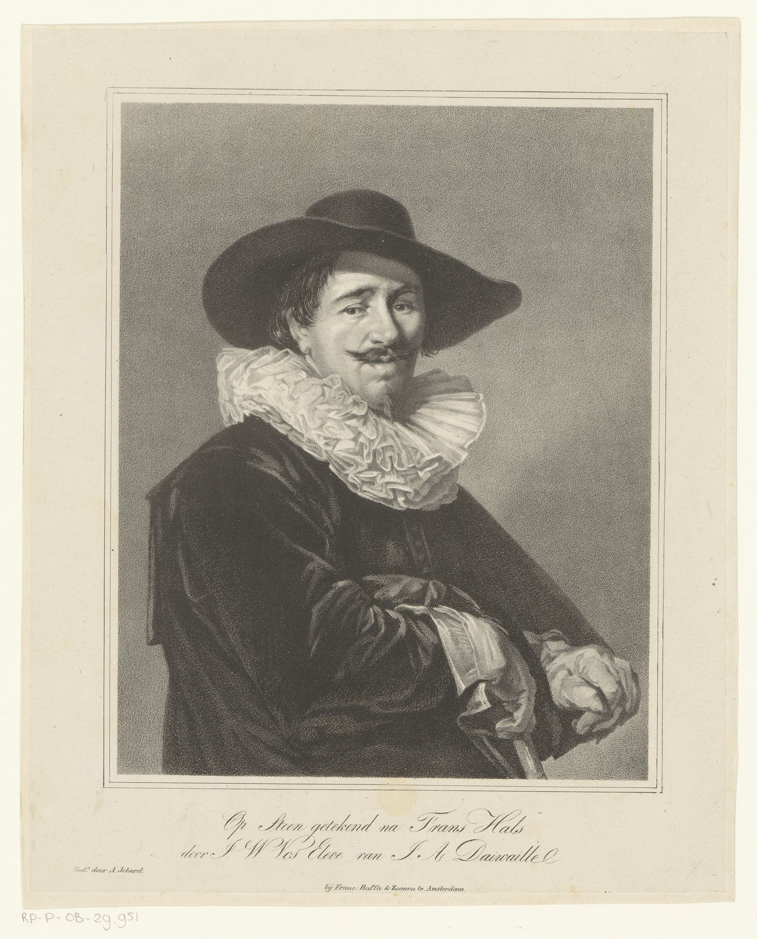 Zelfportret van Frans Hals by Joannes Willem Vos