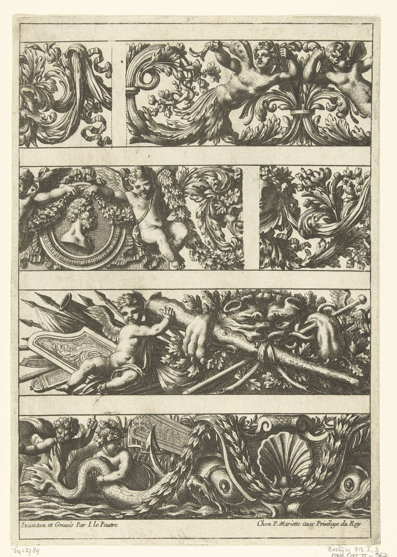 Vier rijen friezen by Jean Lepautre