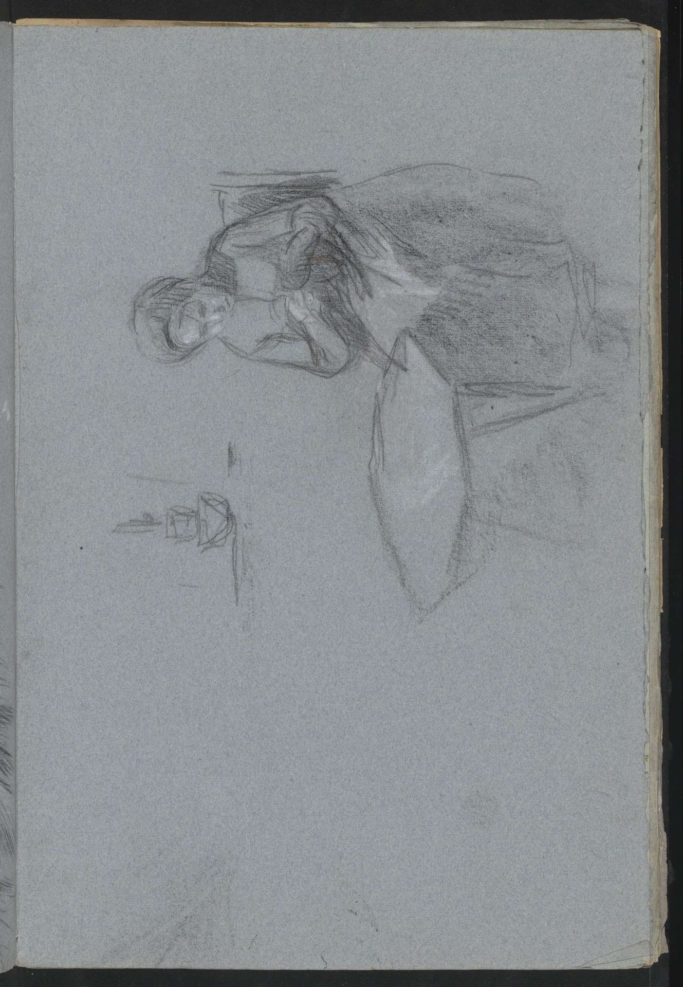 Handwerkende vrouw aan een tafel by Jan Veth