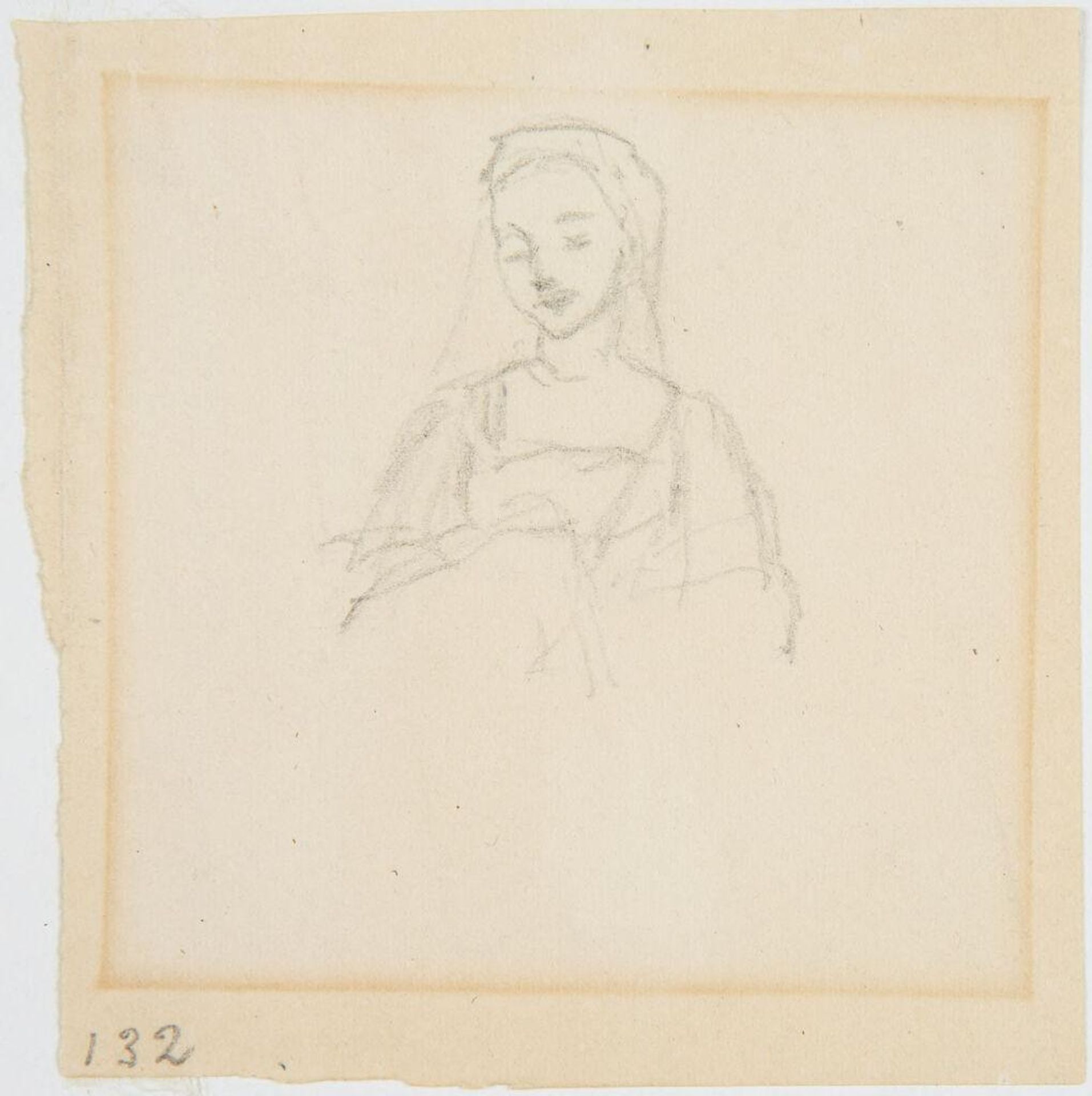 Half-Length Study of a Seated Woman Gazing Downward by Washington Allston